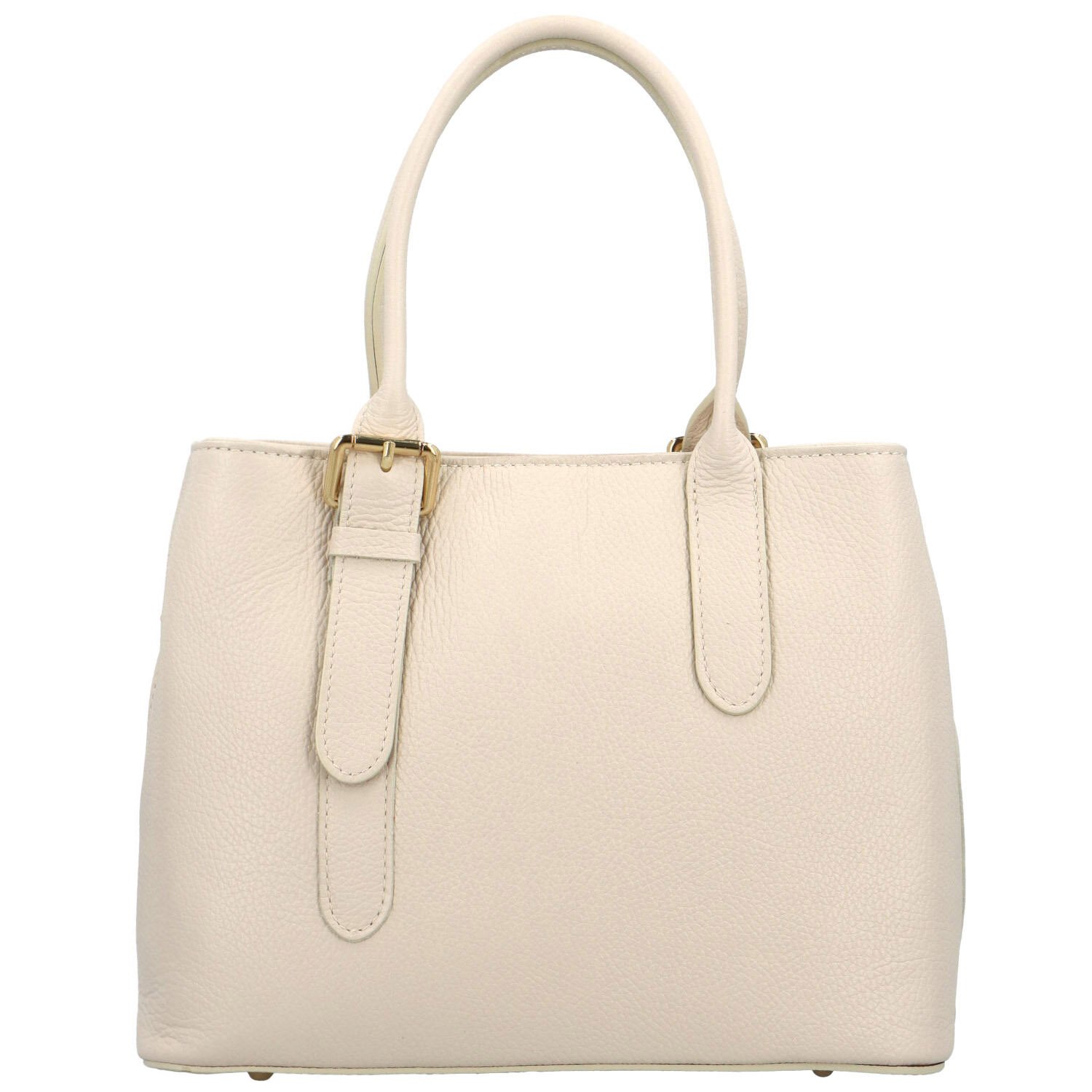 Dámská kožená kabelka do ruky béžová - Delami Solida