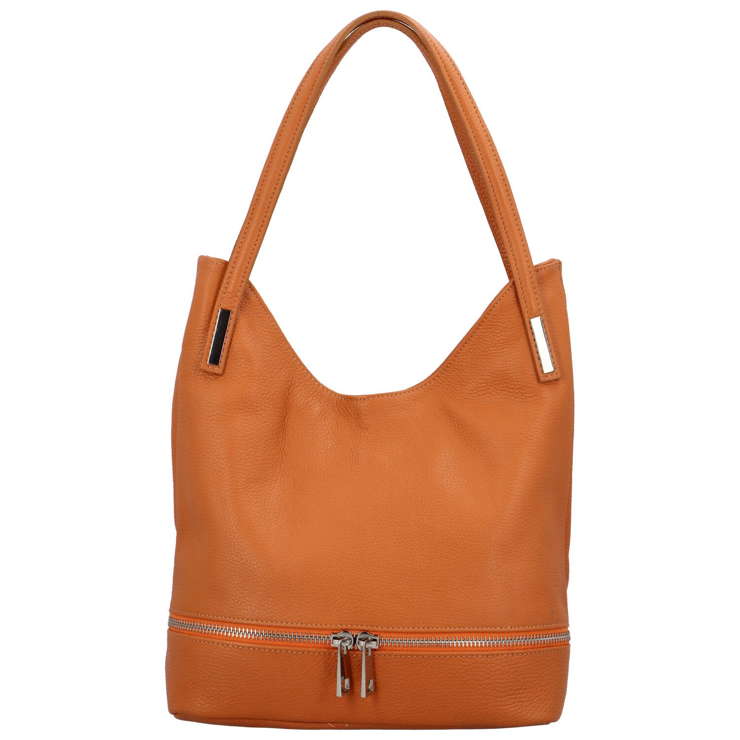 Dámská kožená kabelka přes rameno oranžová - Delami Nellis