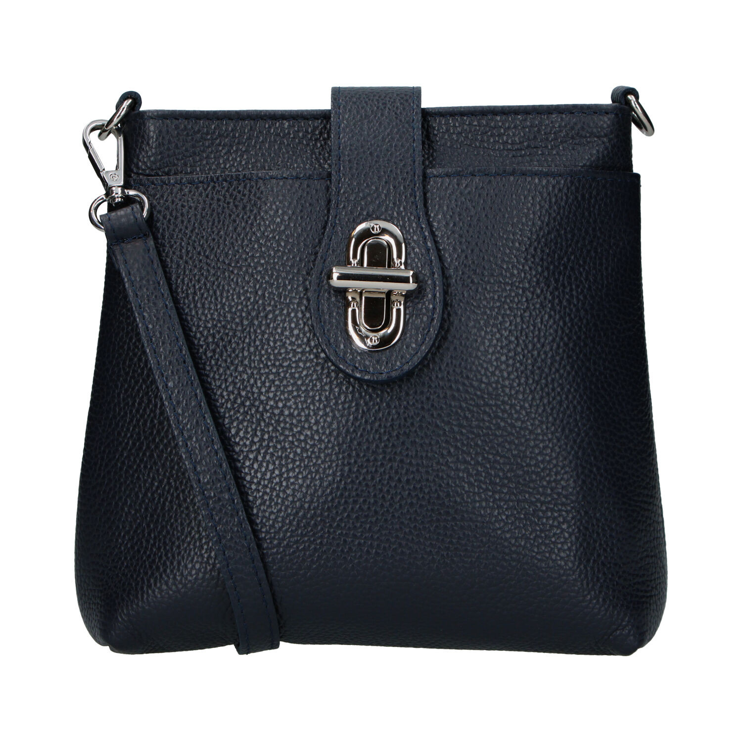 Dámská kožená crossbody kabelka tmavě modrá - Delami Vera Pelle Rikkita