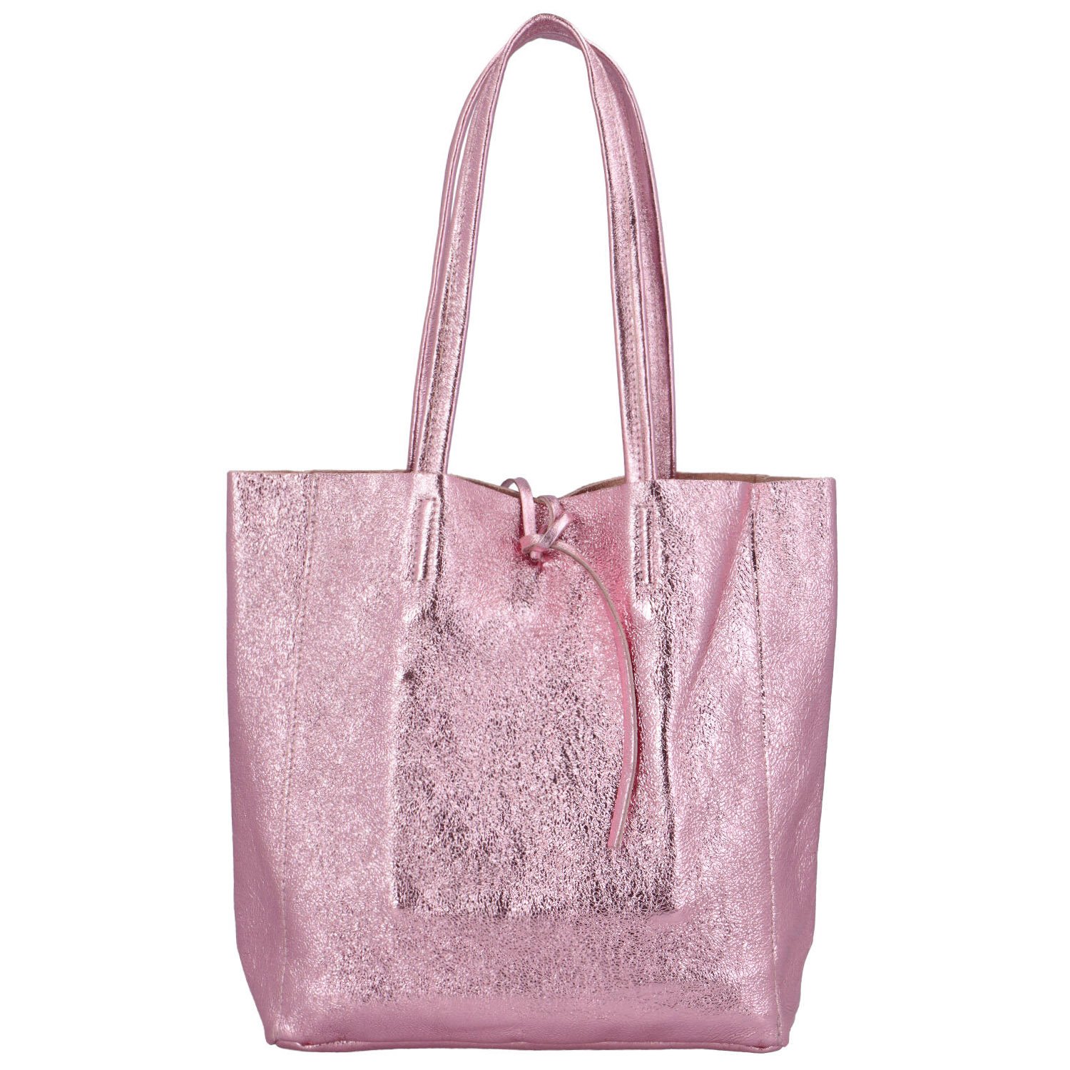 Dámská kožená kabelka růžová - Delami Vera Pelle Ernesta