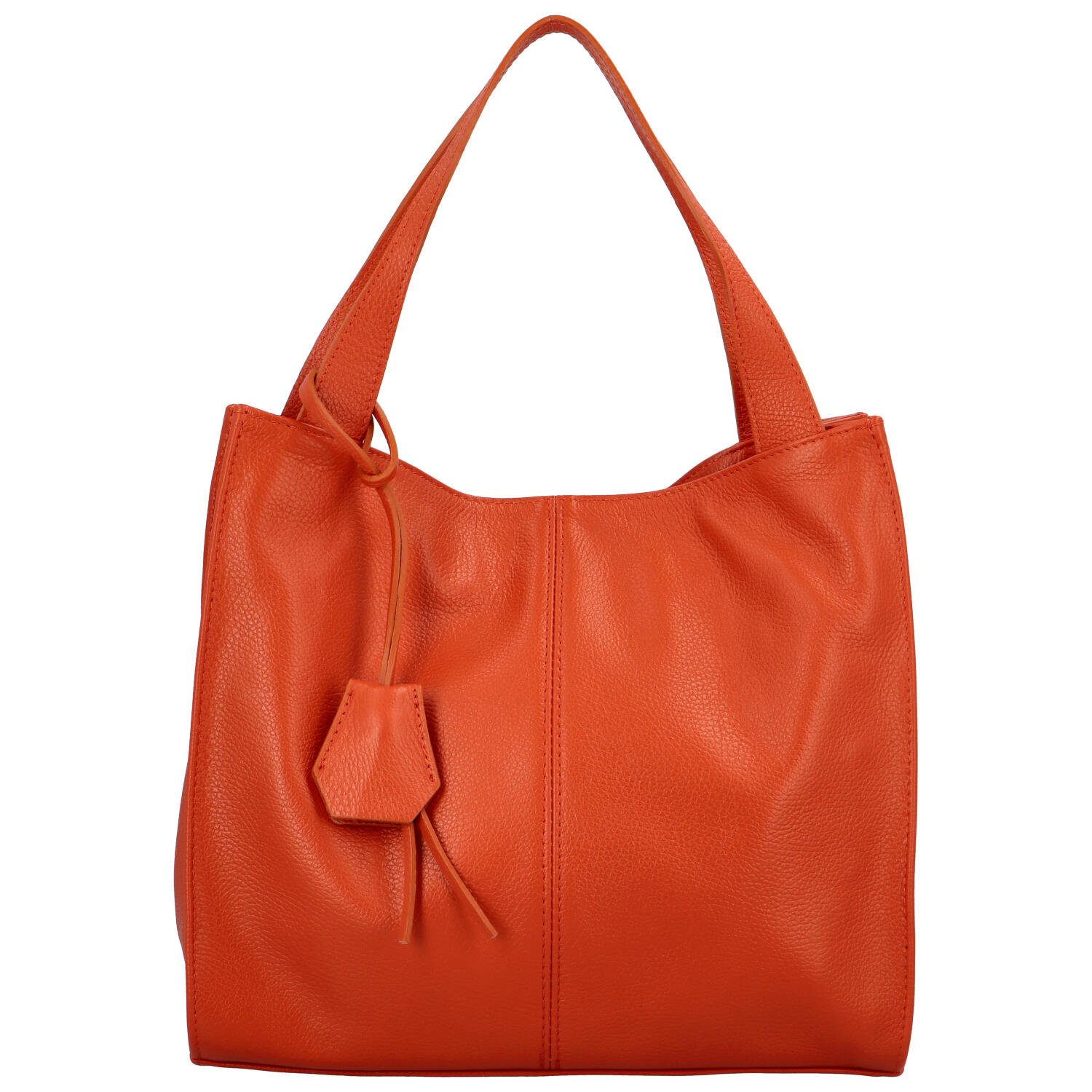 Dámská kožená kabelka přes rameno oranžová - Delami Methya