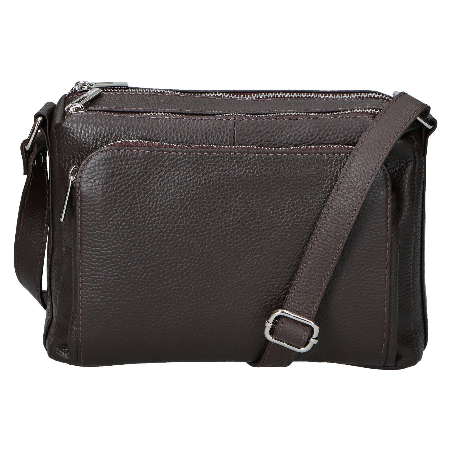 Dámská kožená crossbody kabelka coffee - Delami Vera Pelle Bandit