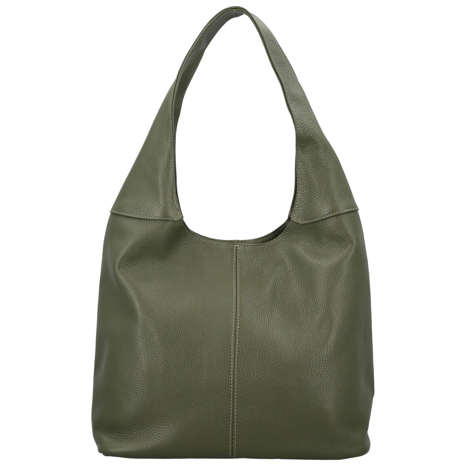 Dámská kožená kabelka přes rameno tmavě zelená - Delami Vera Pelle SkyFull