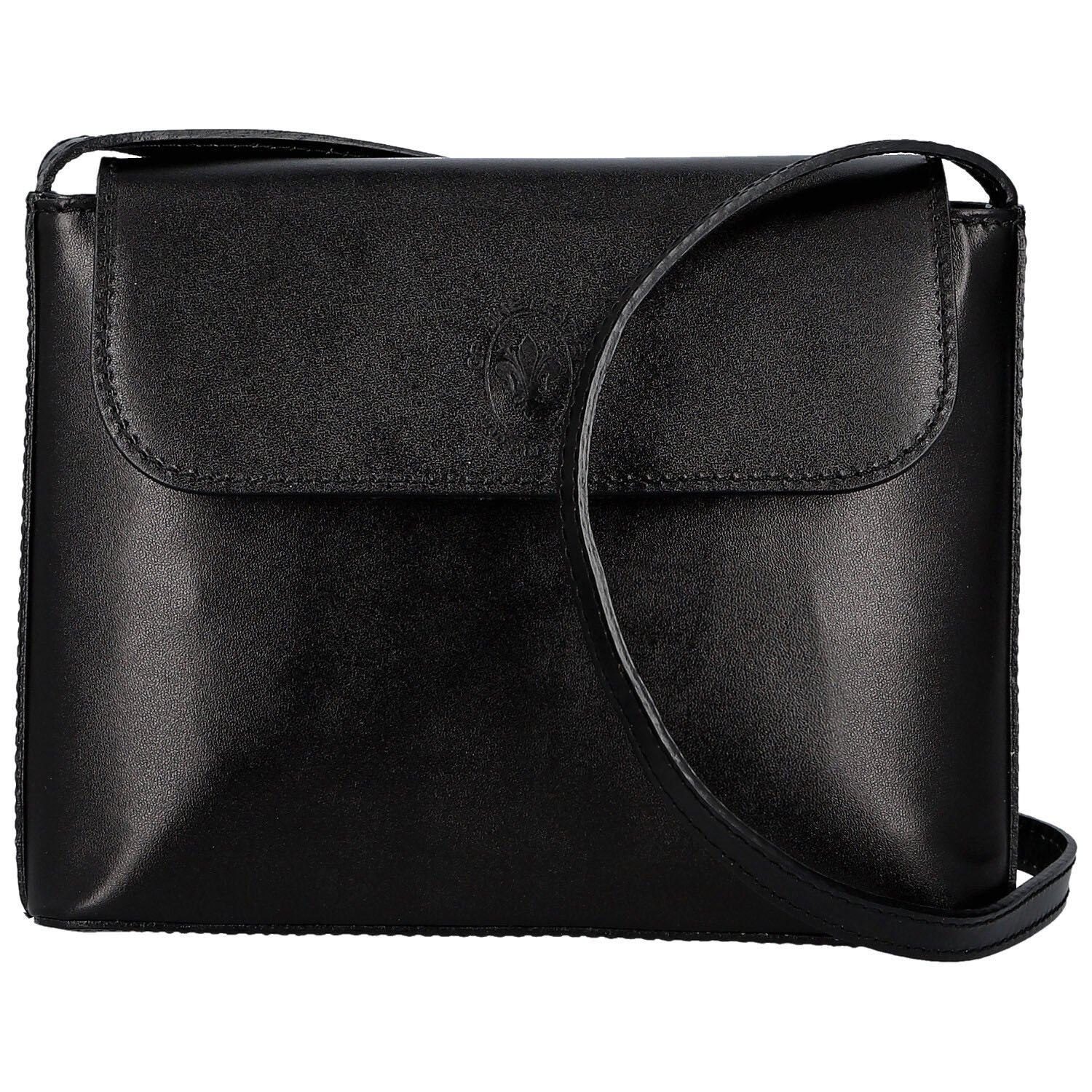 Dámská kožená crossbody kabelka černá - Delami Vera Pelle Walli