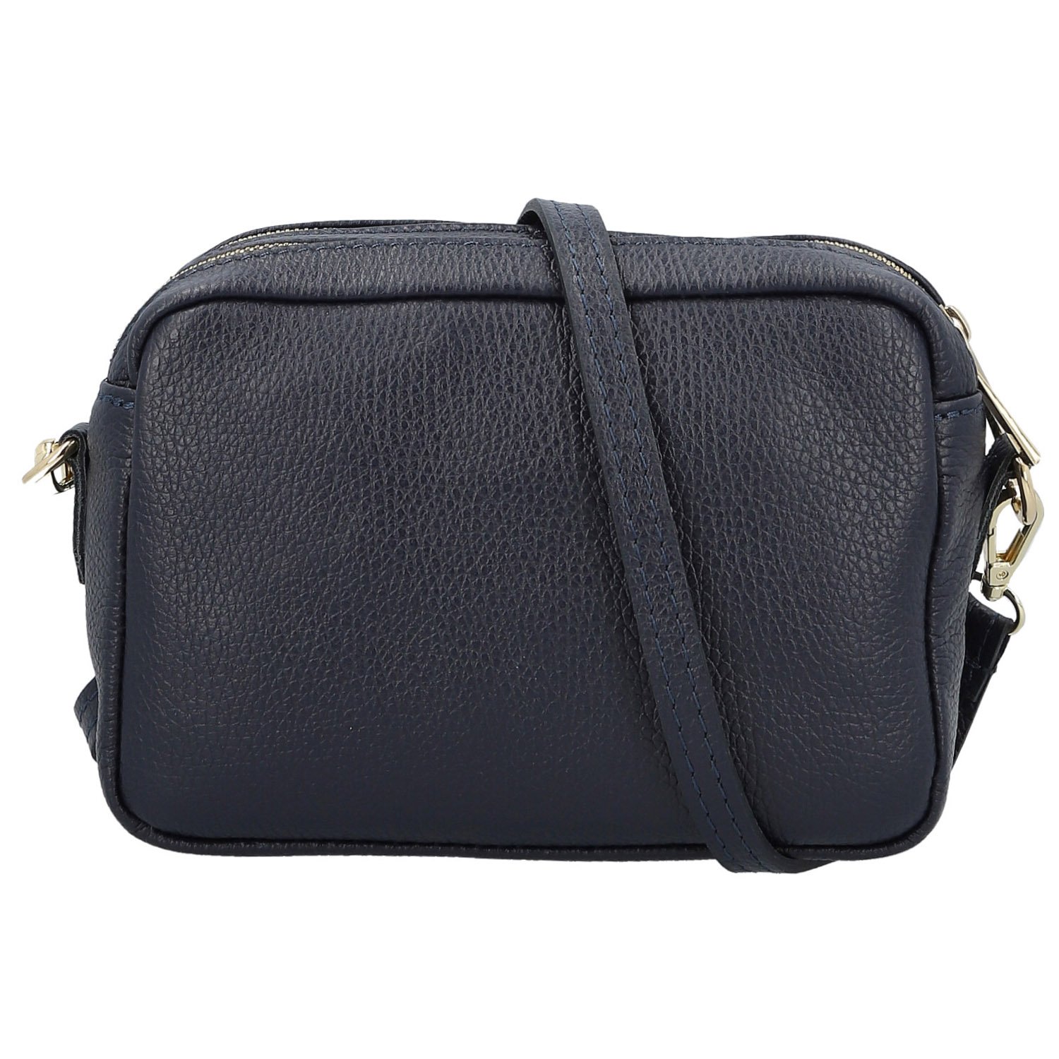 Dámská kožená crossbody kabelka tmavě modrá - Delami Vera Pelle Maevis