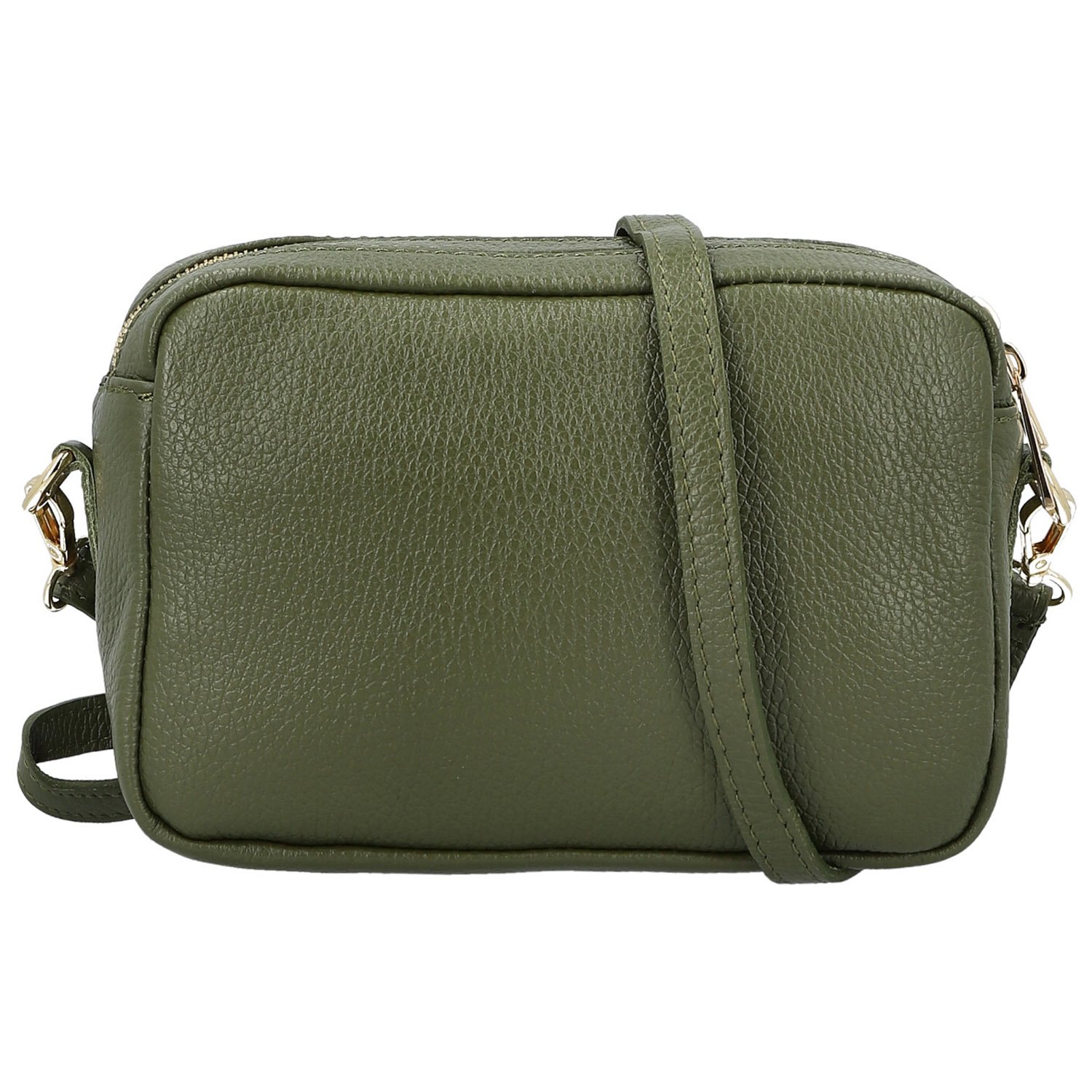 Dámská kožená crossbody kabelka tmavě zelená - Delami Vera Pelle Maevis