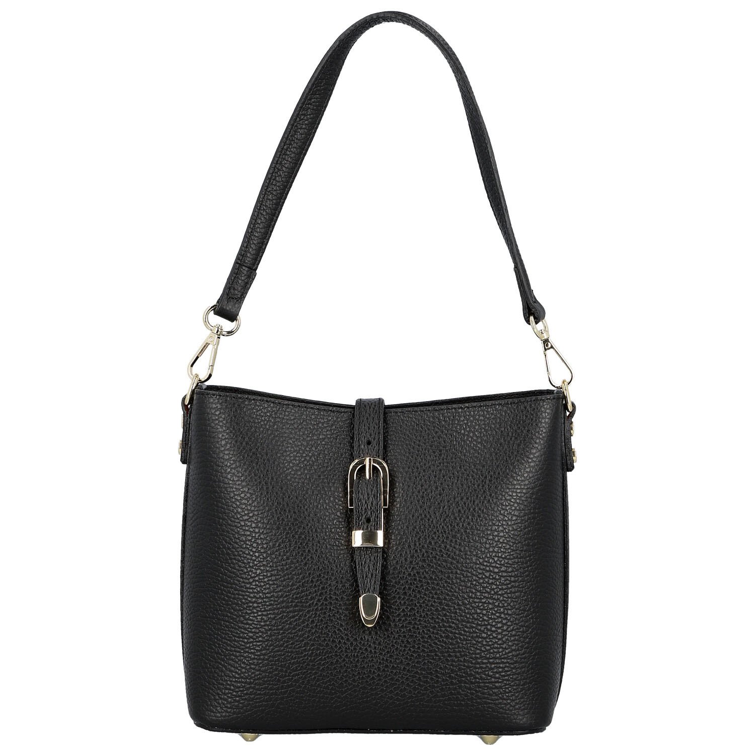 Dámská kožená kabelka na rameno černá - Delami Vera Pelle Antoanet