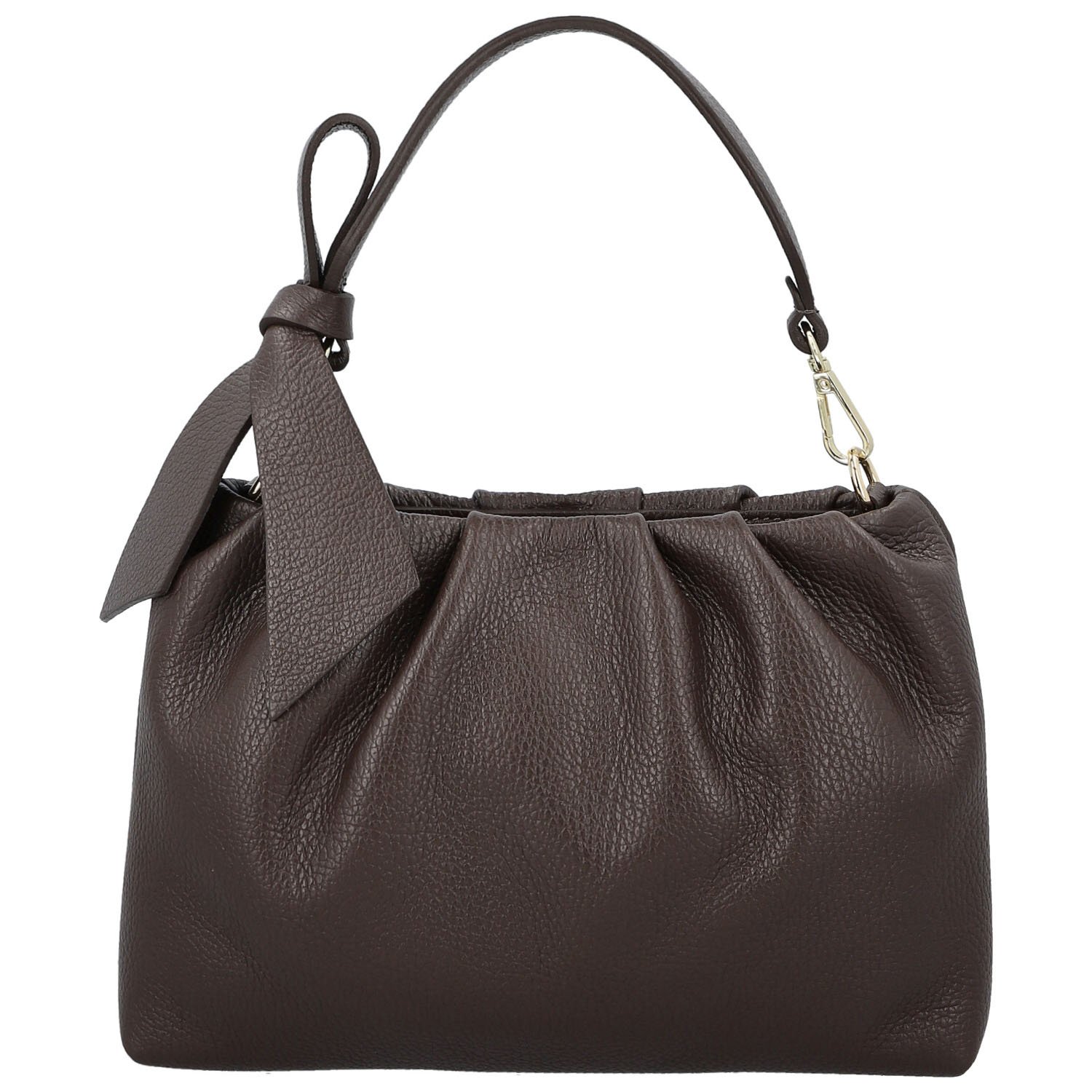 Dámská kožená kabelka do ruky tmavě hnědá - Delami Vera Pelle Elena