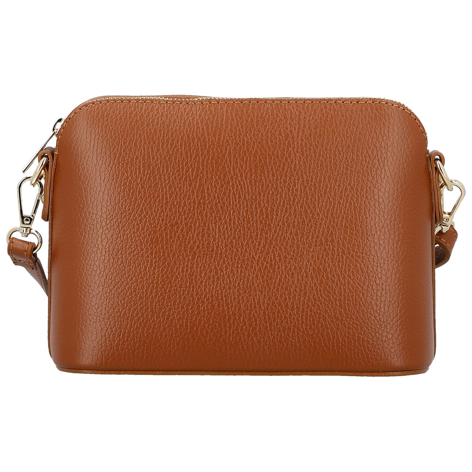 Dámská kožená crossbody kabelka koňaková - Delami Vera Pelle Gosslin