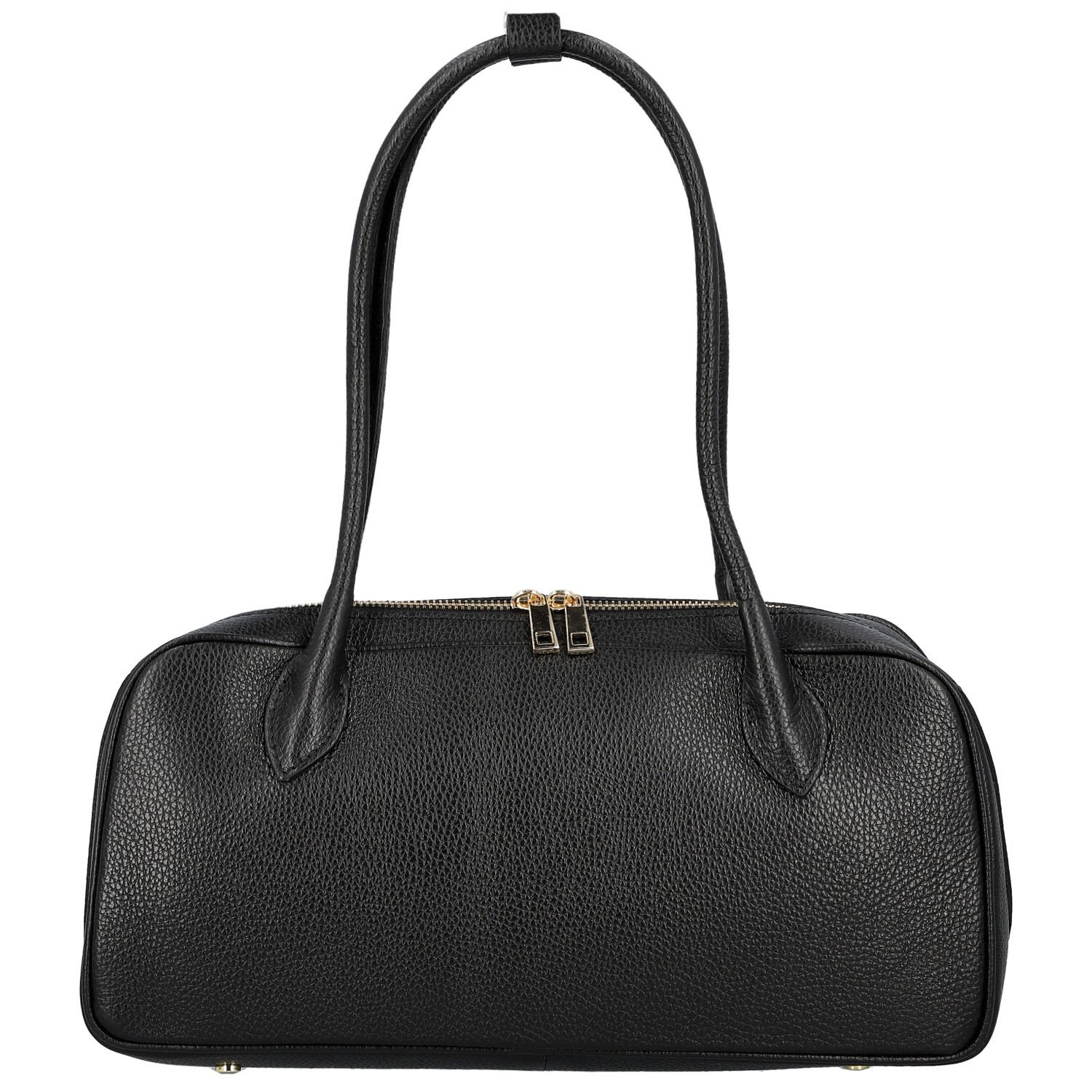 Dámská kožená kabelka na rameno černá - Delami Vera Pelle Reece