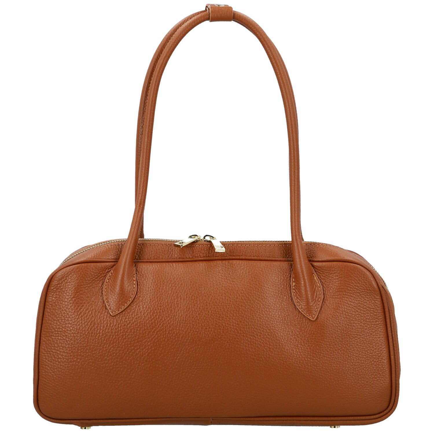 Dámská kožená kabelka na rameno koňaková - Delami Vera Pelle Reece