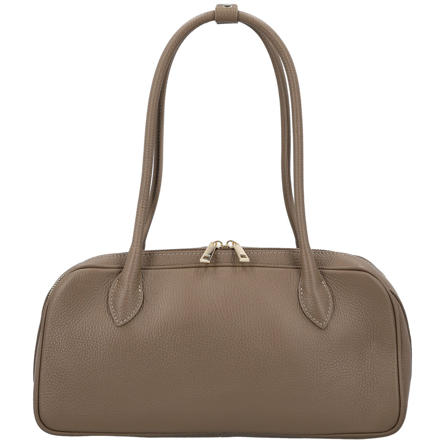 Dámská kožená kabelka na rameno taupe - Delami Vera Pelle Reece