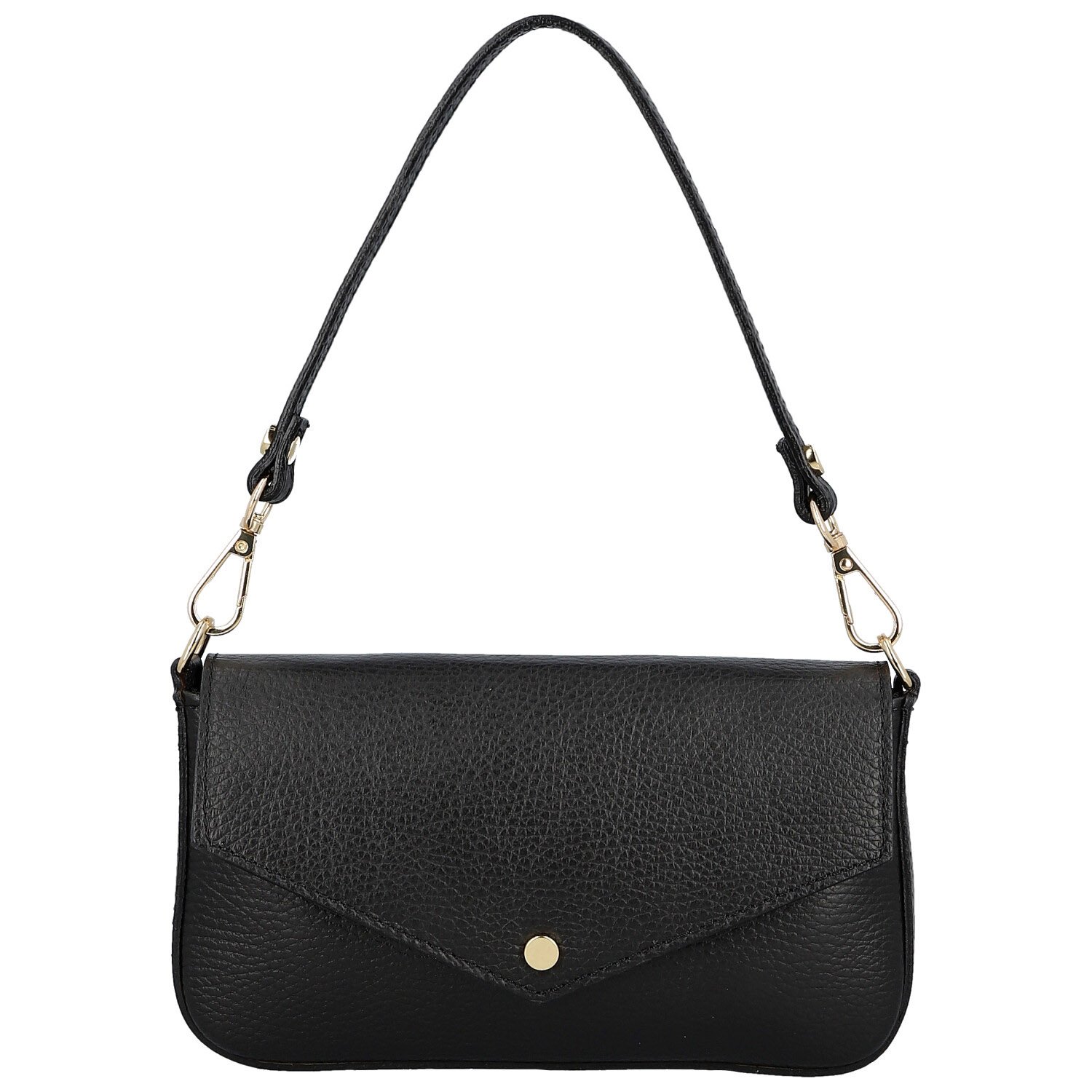 Dámská kožená kabelka na rameno černá - Delami Vera Pelle Aksely