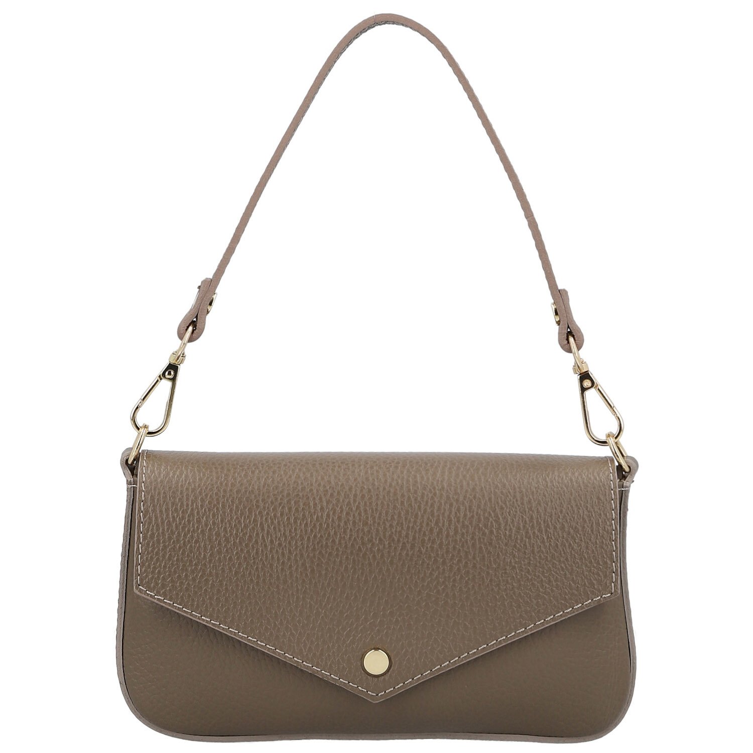 Dámská kožená kabelka na rameno taupe - Delami Vera Pelle Aksely