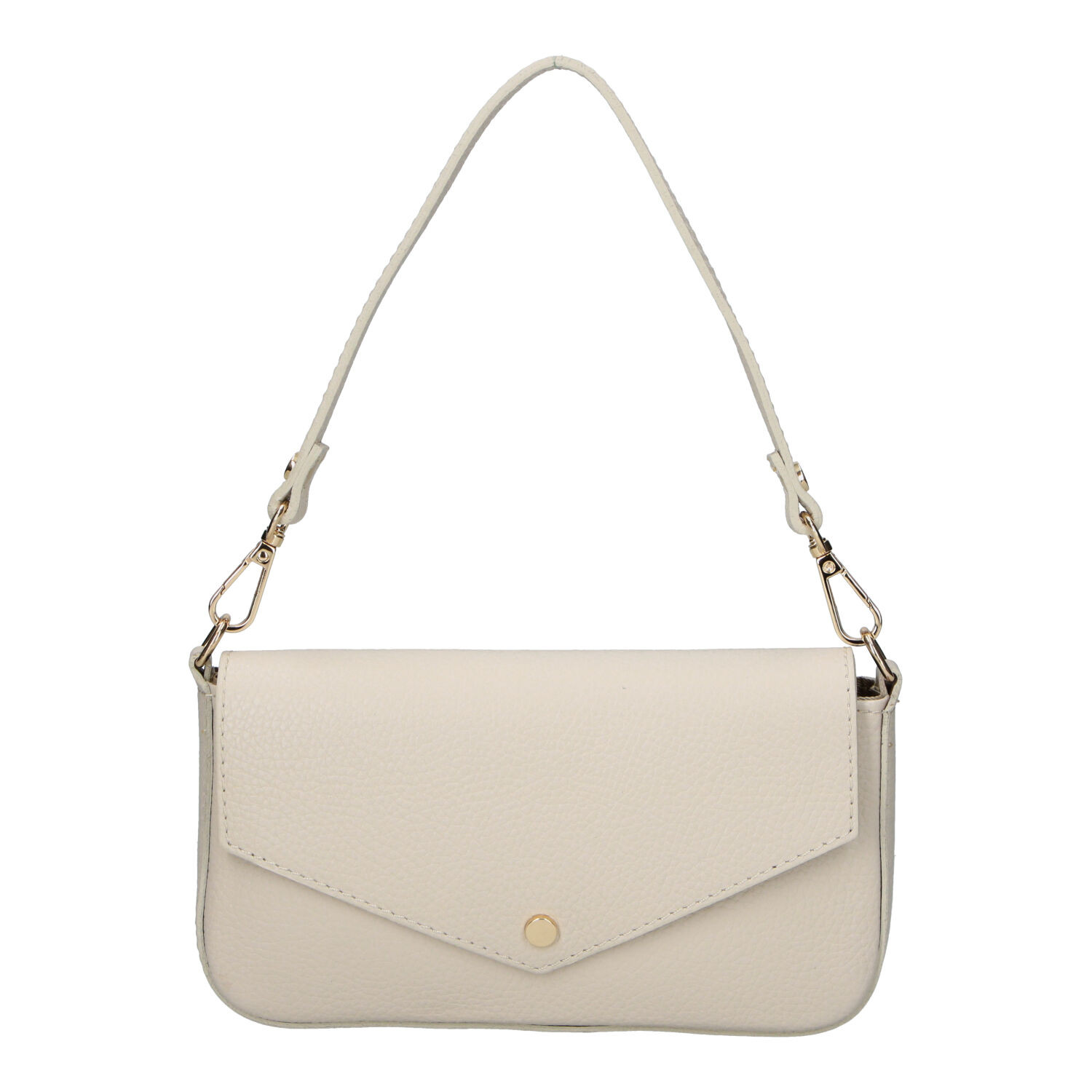 Dámská kožená kabelka na rameno krémová - Delami Vera Pelle Aksely