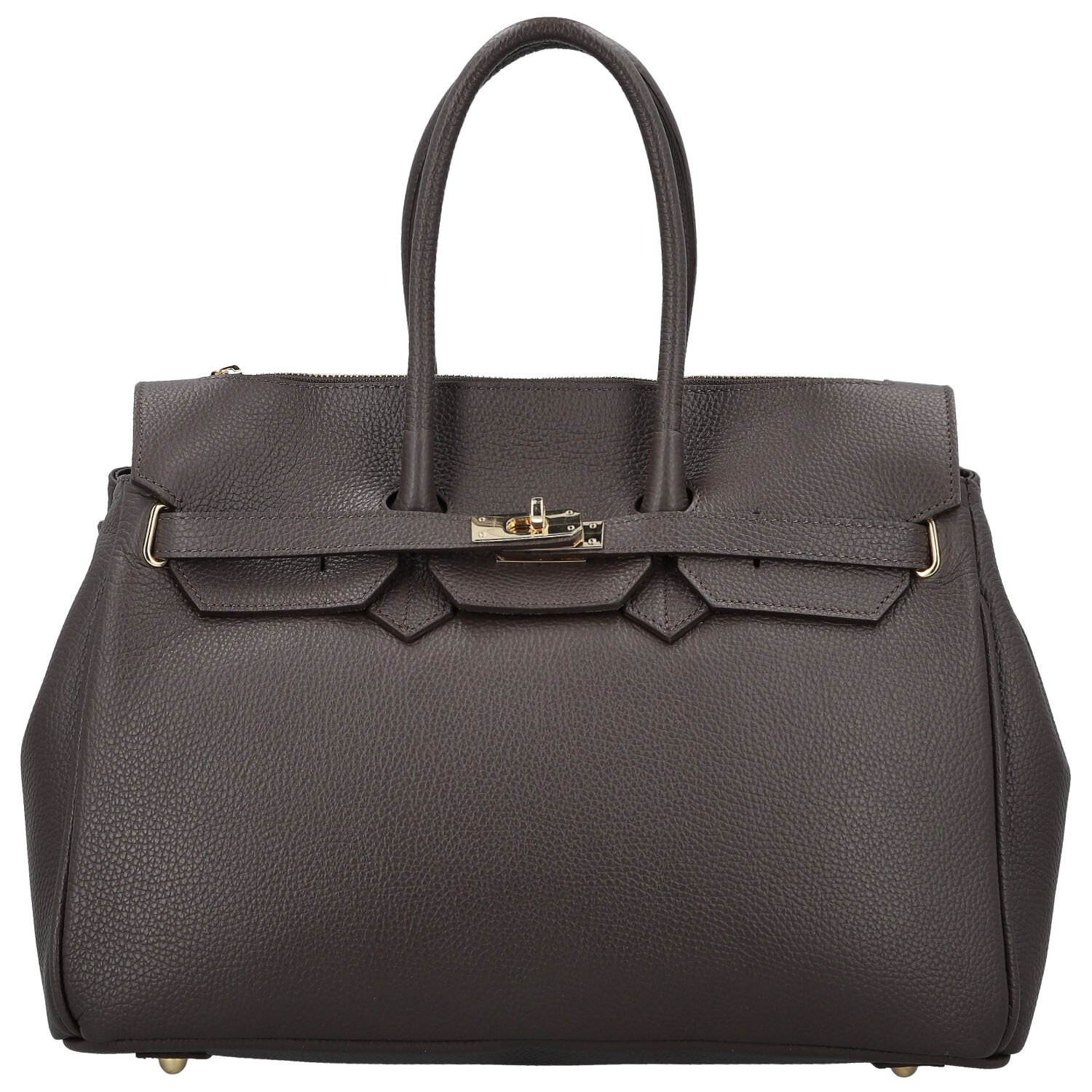 Dámská kožená kabelka na rameno tmavě hnědá - Delami Vera Pelle Klarista