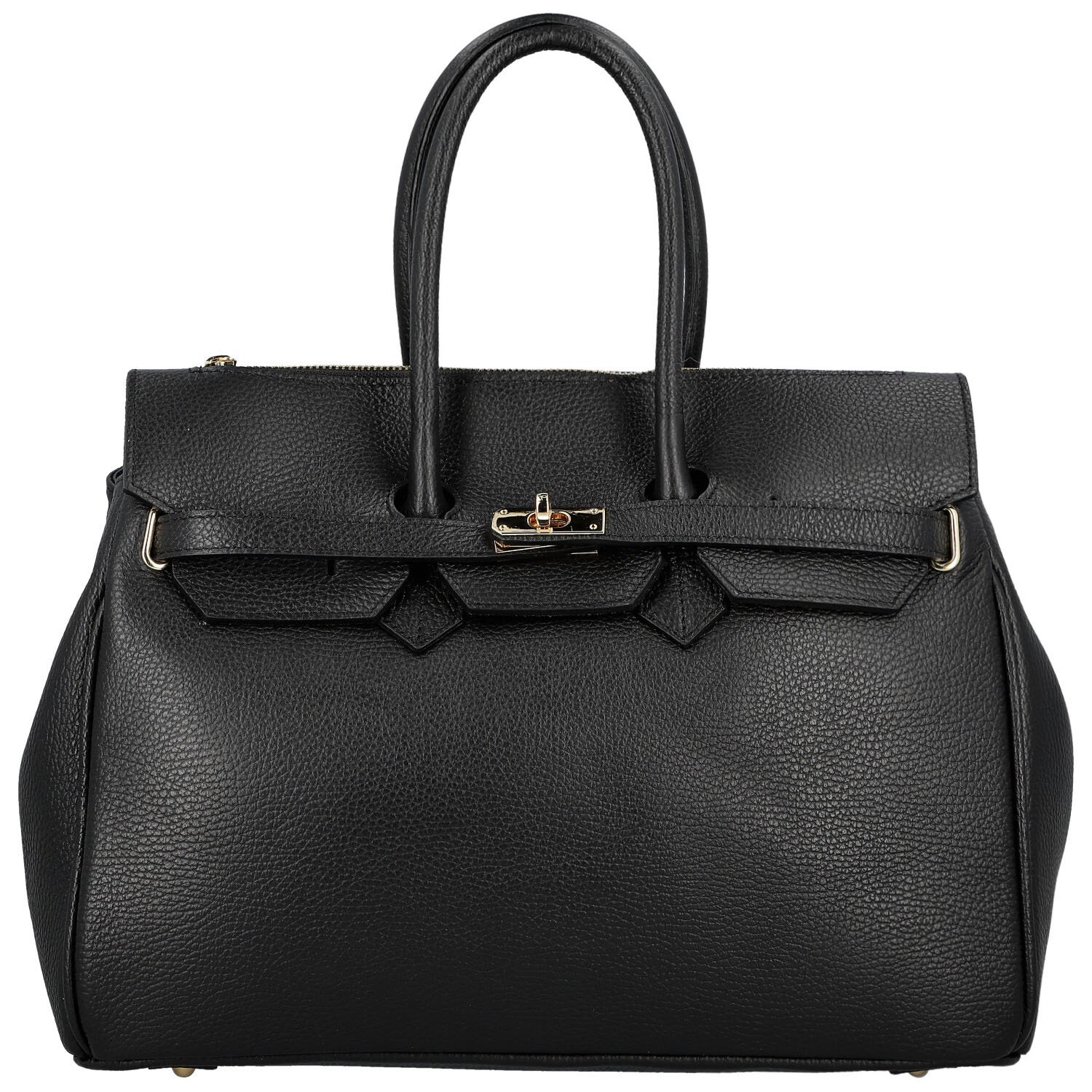 Dámská kožená kabelka na rameno černá - Delami Vera Pelle Klarista