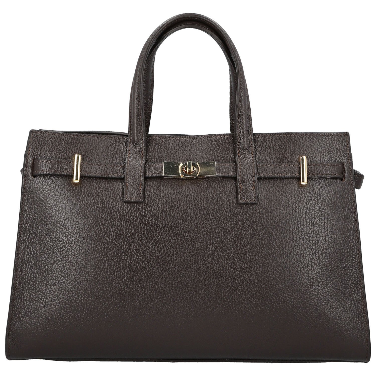 Dámská kožená kabelka do ruky tmavě hnědá - Delami Vera Pelle Safieh