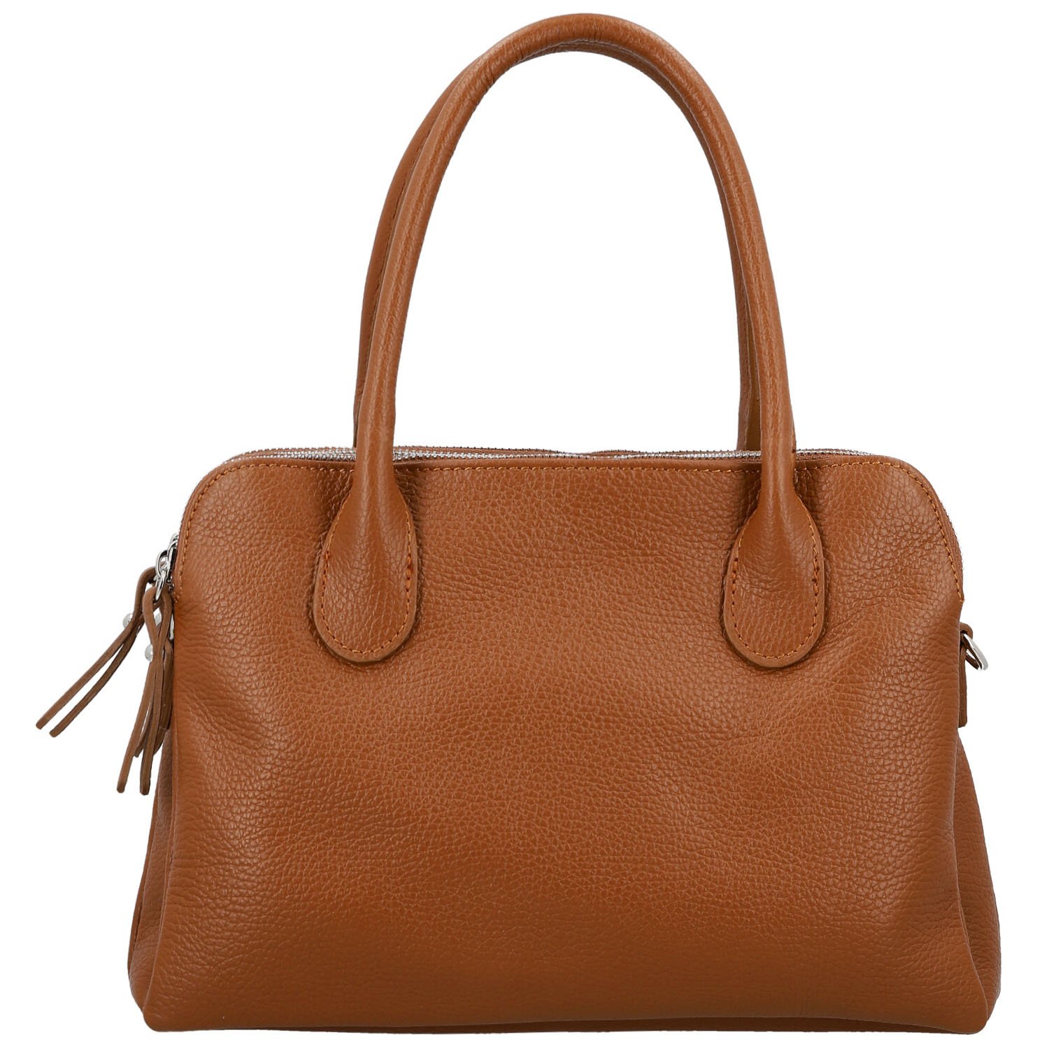 Dámská kožená kabelka na rameno koňaková - Delami Vera Pelle Tyra