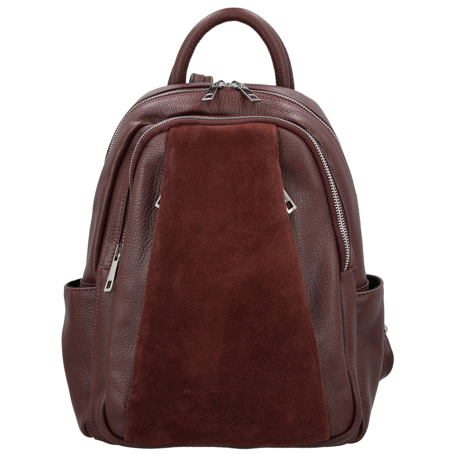 Dámský kožený batoh vínový - Delami Vera Pelle Naoto