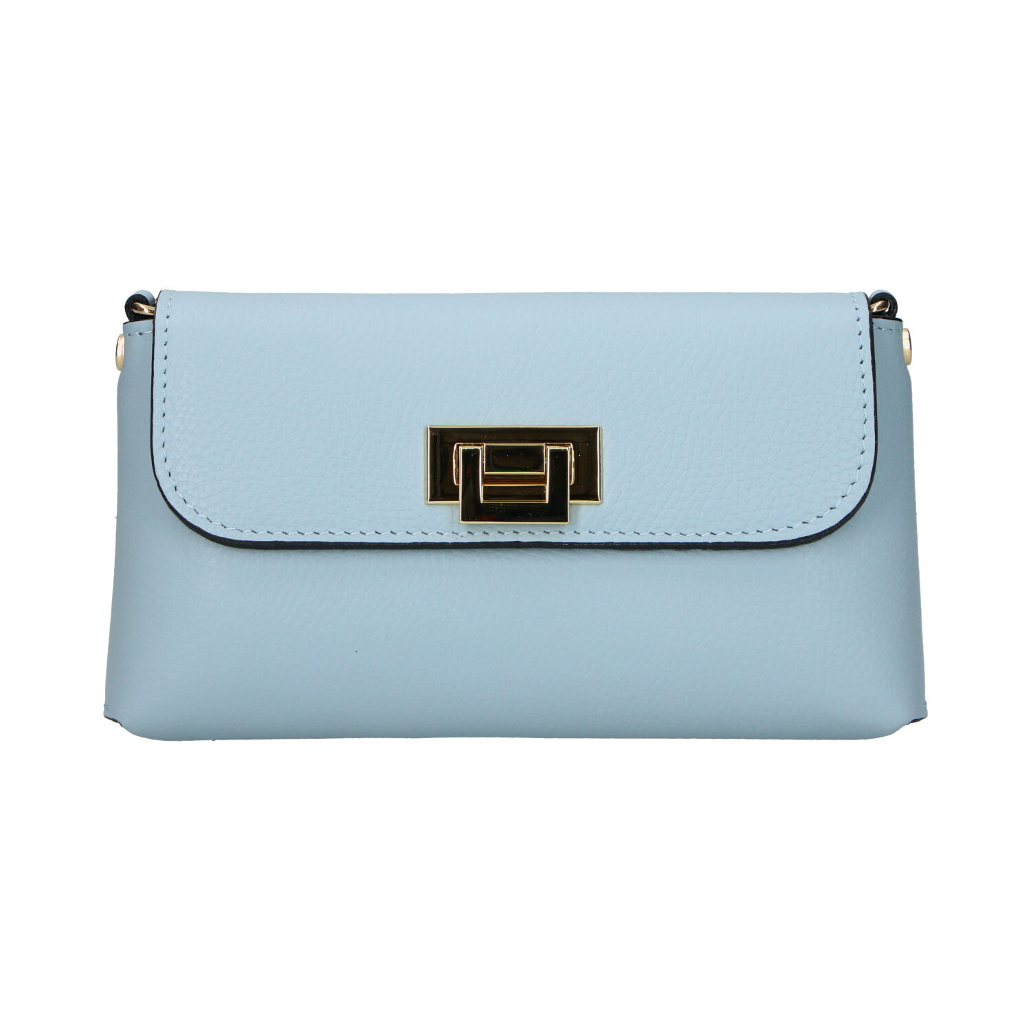 Dámská kožená crossbody kabelka světle modrá - Delami Vera Pelle Eryka