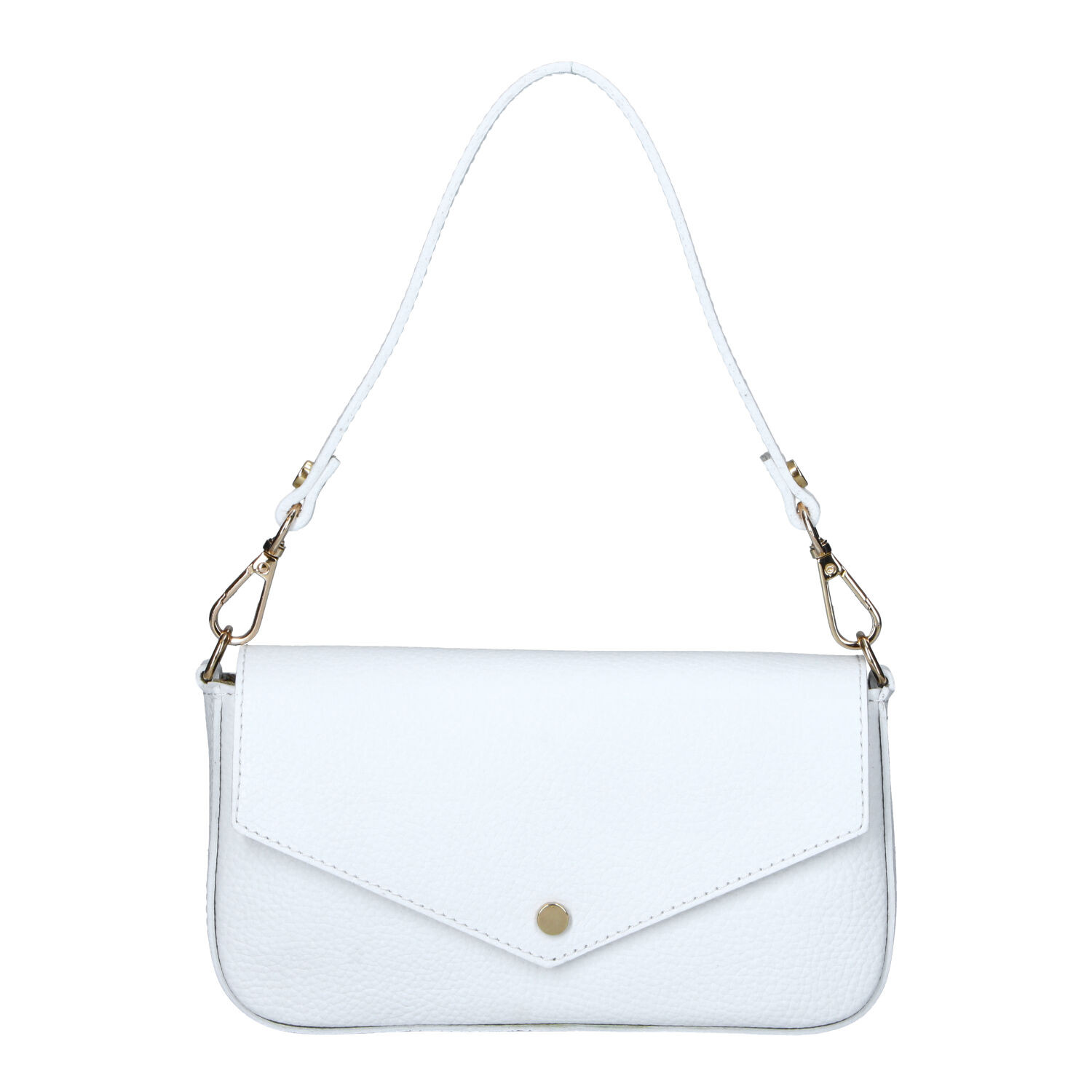 Dámská kožená kabelka na rameno bílá - Delami Vera Pelle Aksely