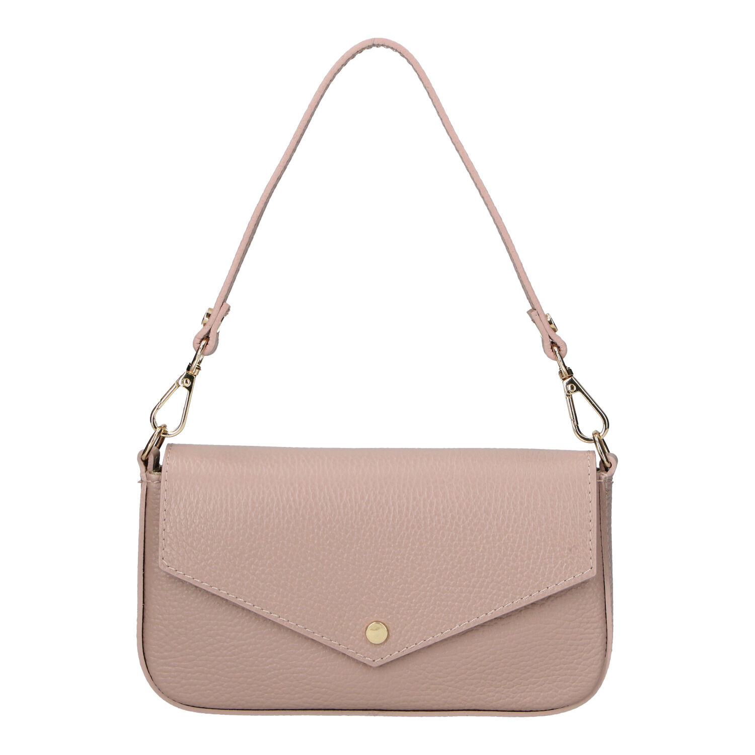 Dámská kožená kabelka na rameno starorůžová - Delami Vera Pelle Aksely