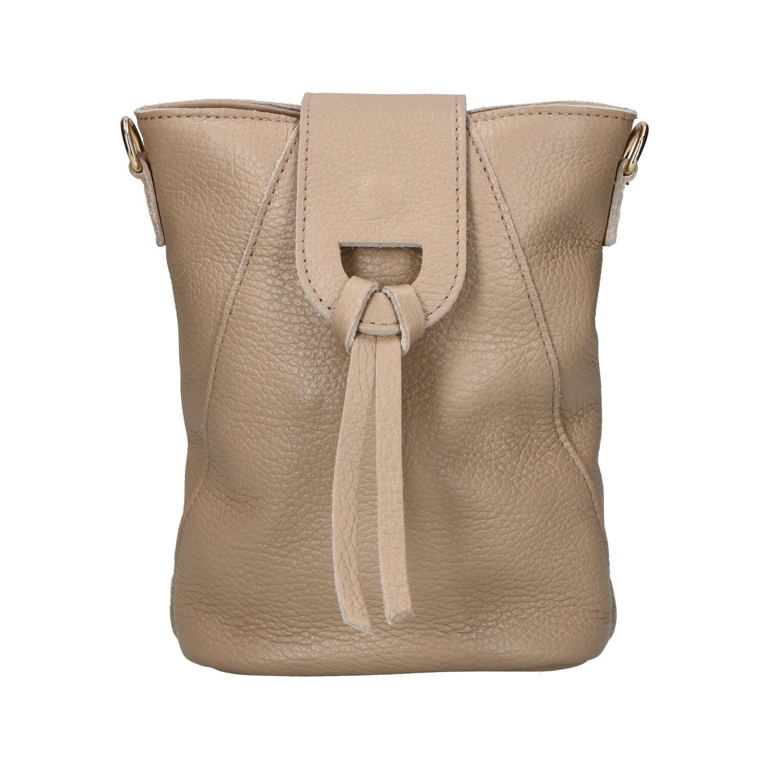 Dámská kožená crossbody kabelka béžová - Delami Vera Pelle Lala