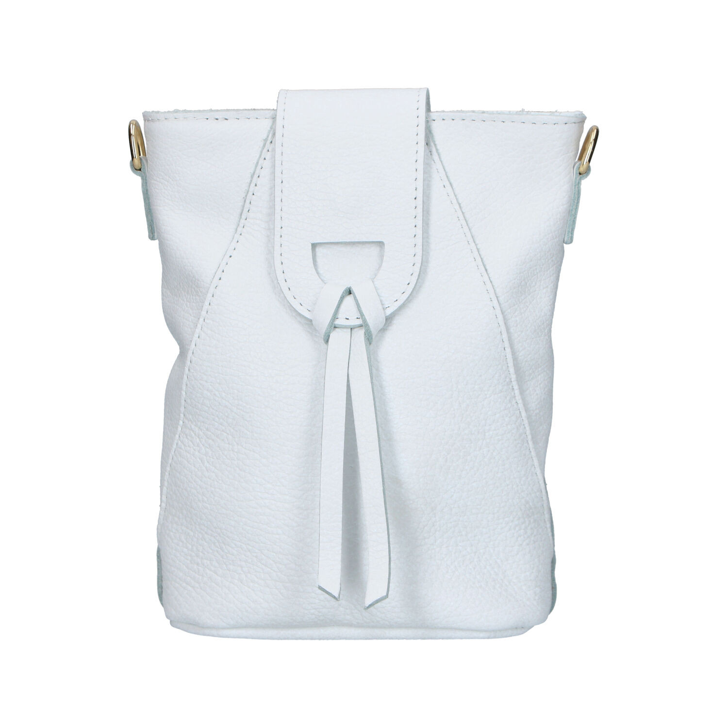 Dámská kožená crossbody kabelka bílá - Delami Vera Pelle Lala