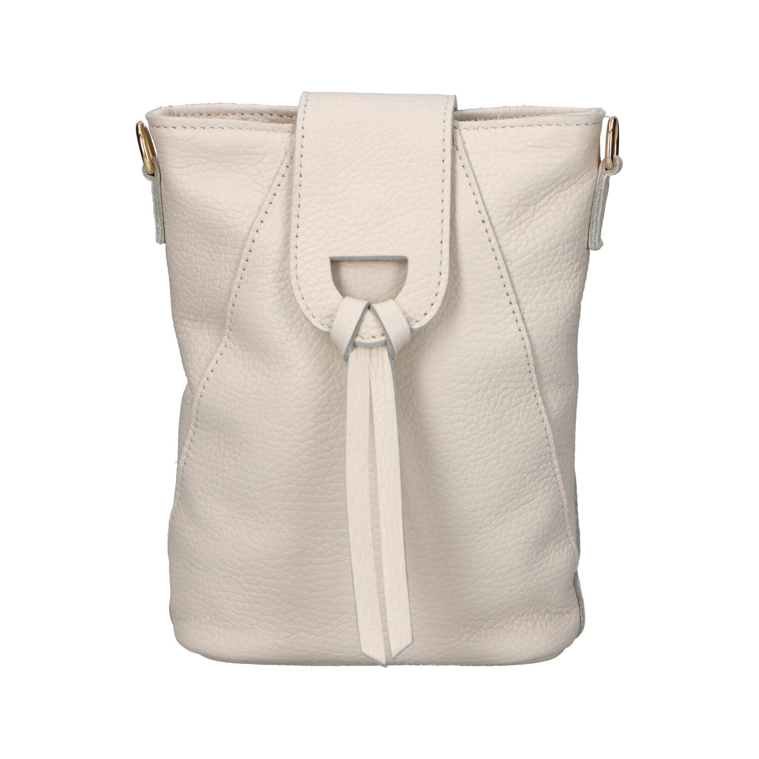 Dámská kožená crossbody kabelka krémová - Delami Vera Pelle Lala