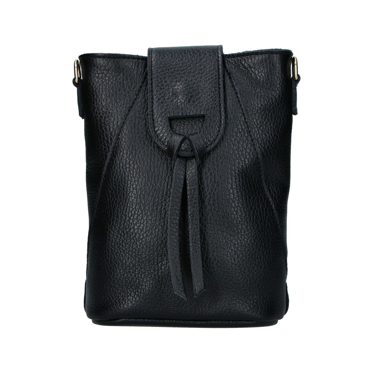 Dámská kožená crossbody kabelka černá - Delami Vera Pelle Lala