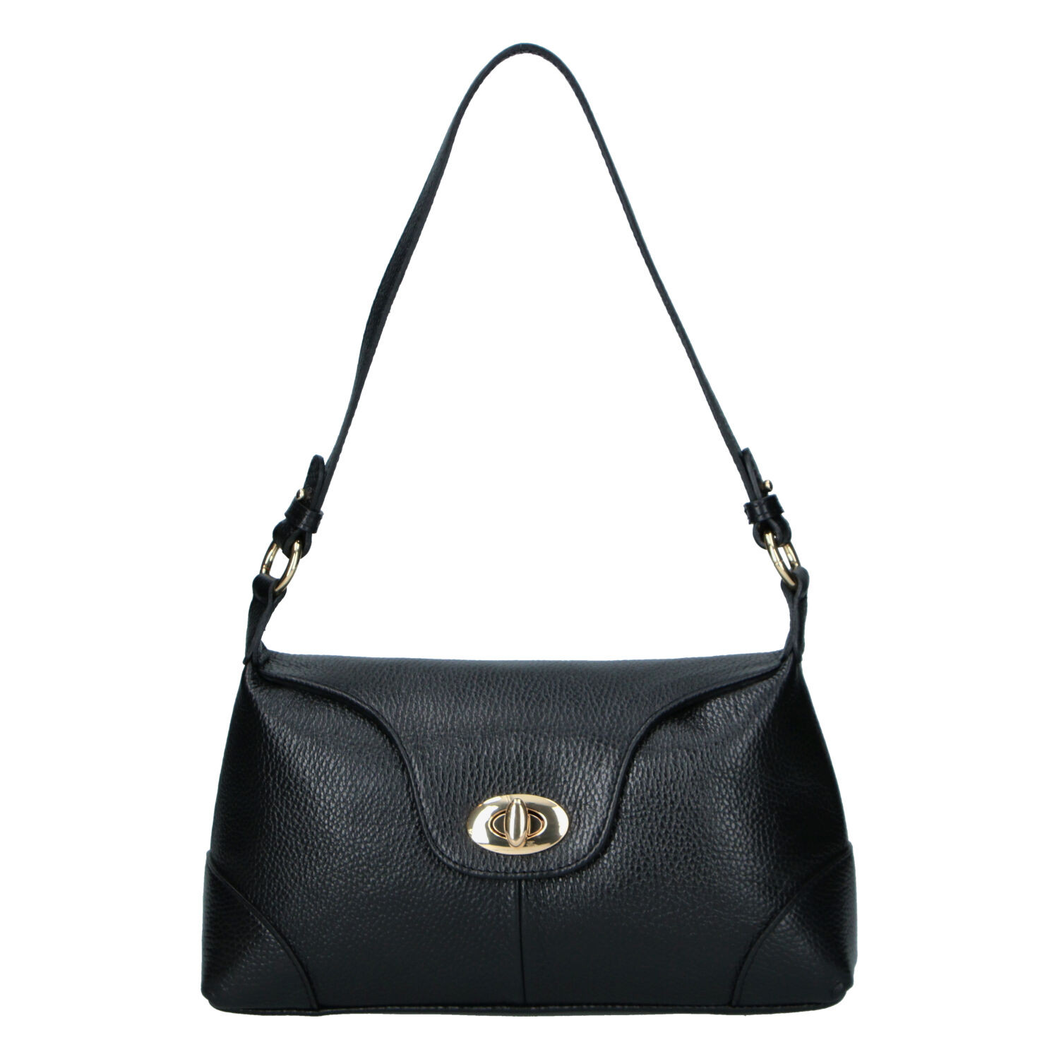 Dámská kožená crossbody kabelka černá - Delami Vera Pelle Logi