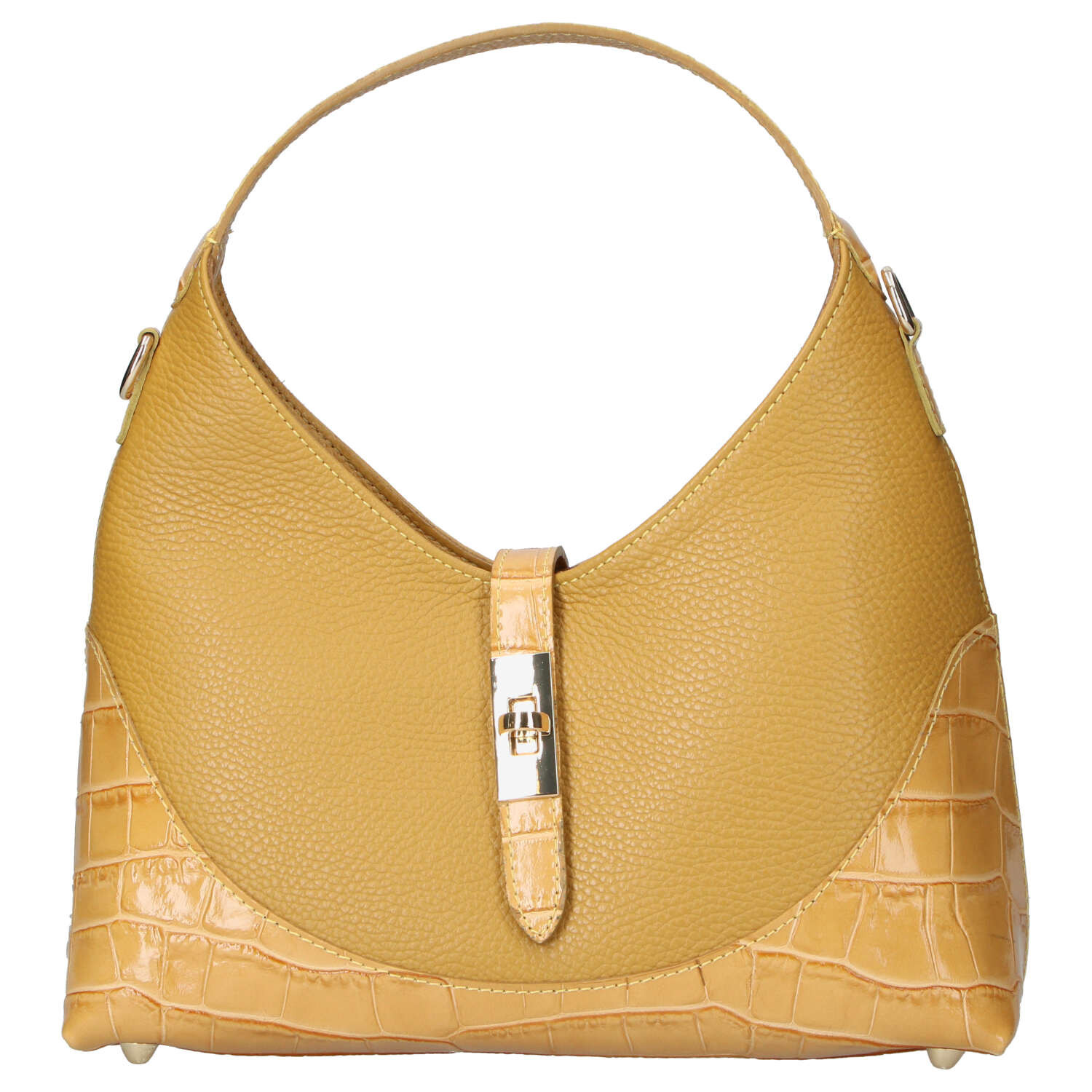 Dámská kožená kabelka žlutá - Delami Vera Pelle Aria