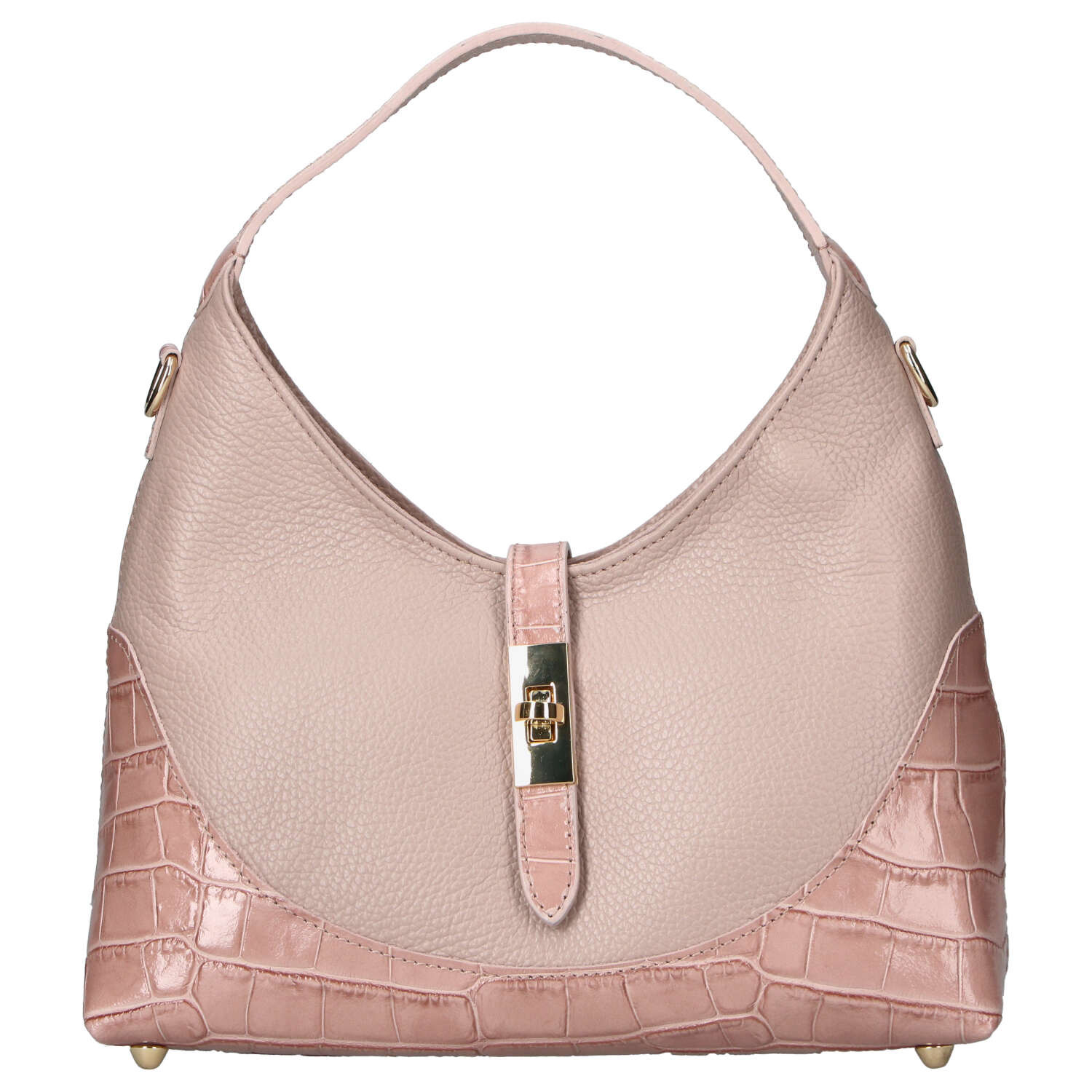 Dámská kožená kabelka růžová - Delami Vera Pelle Aria