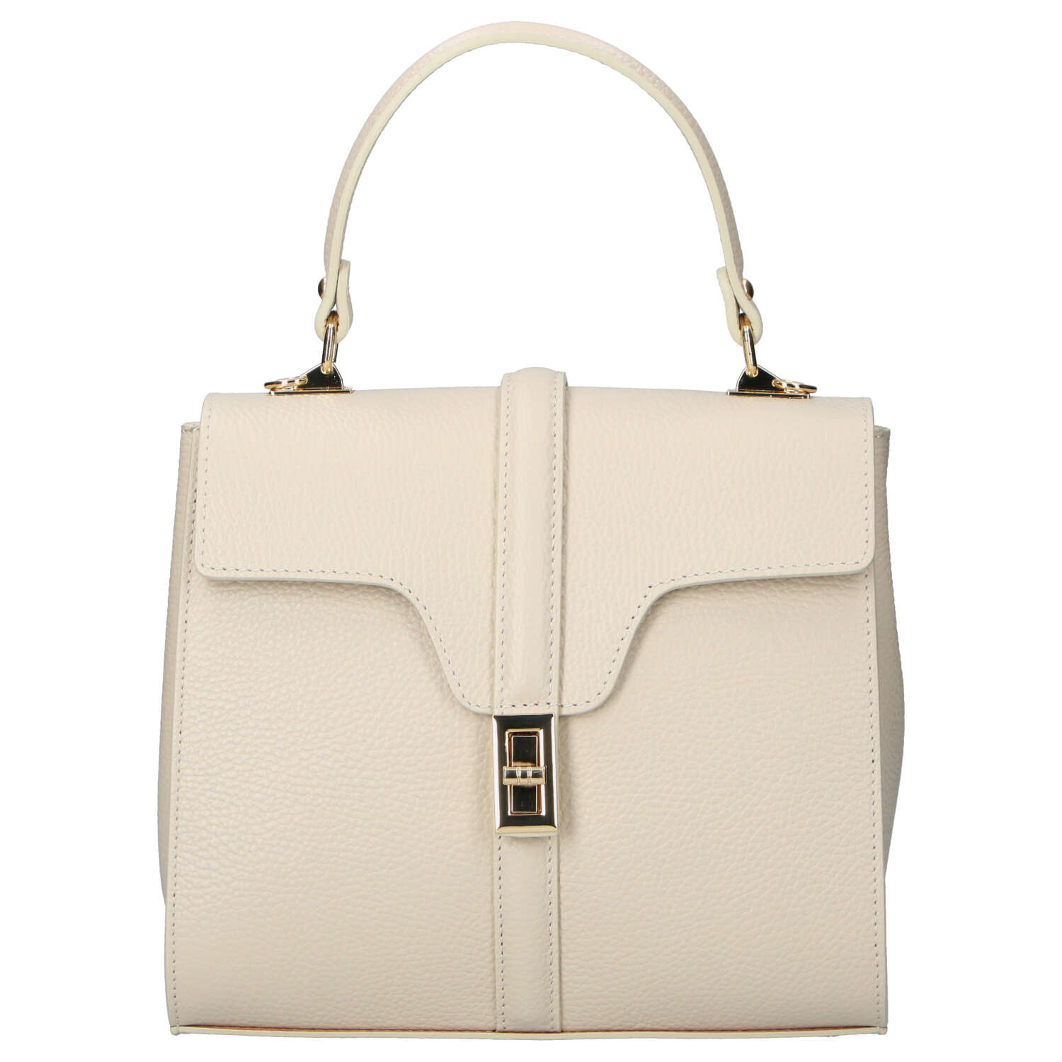 Dámská kožená kabelka do ruky béžová - Delami Vera Pelle Alessia