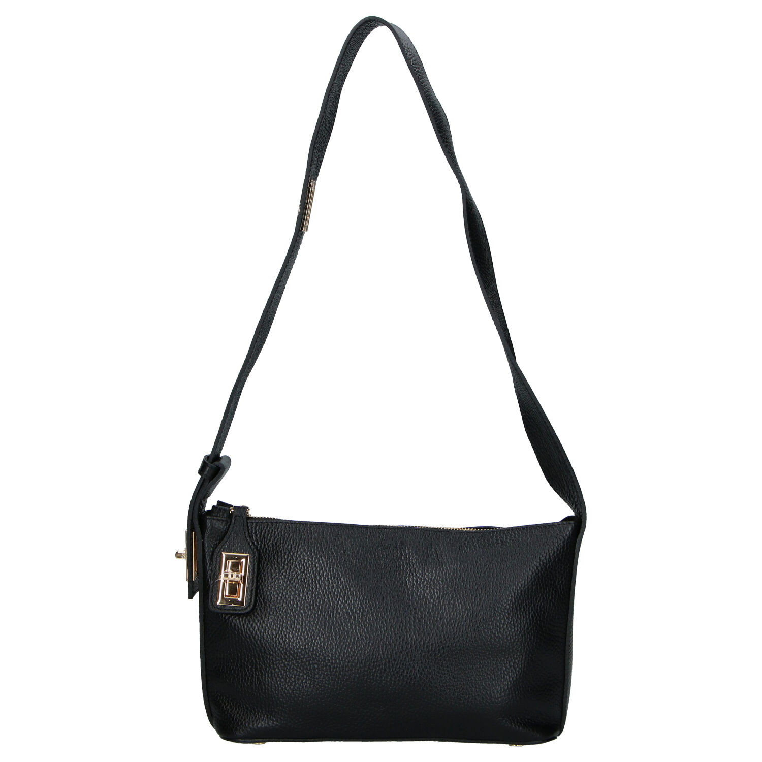 Dámská kožená kabelka přes rameno černá - Delami Vera Pelle Lygie