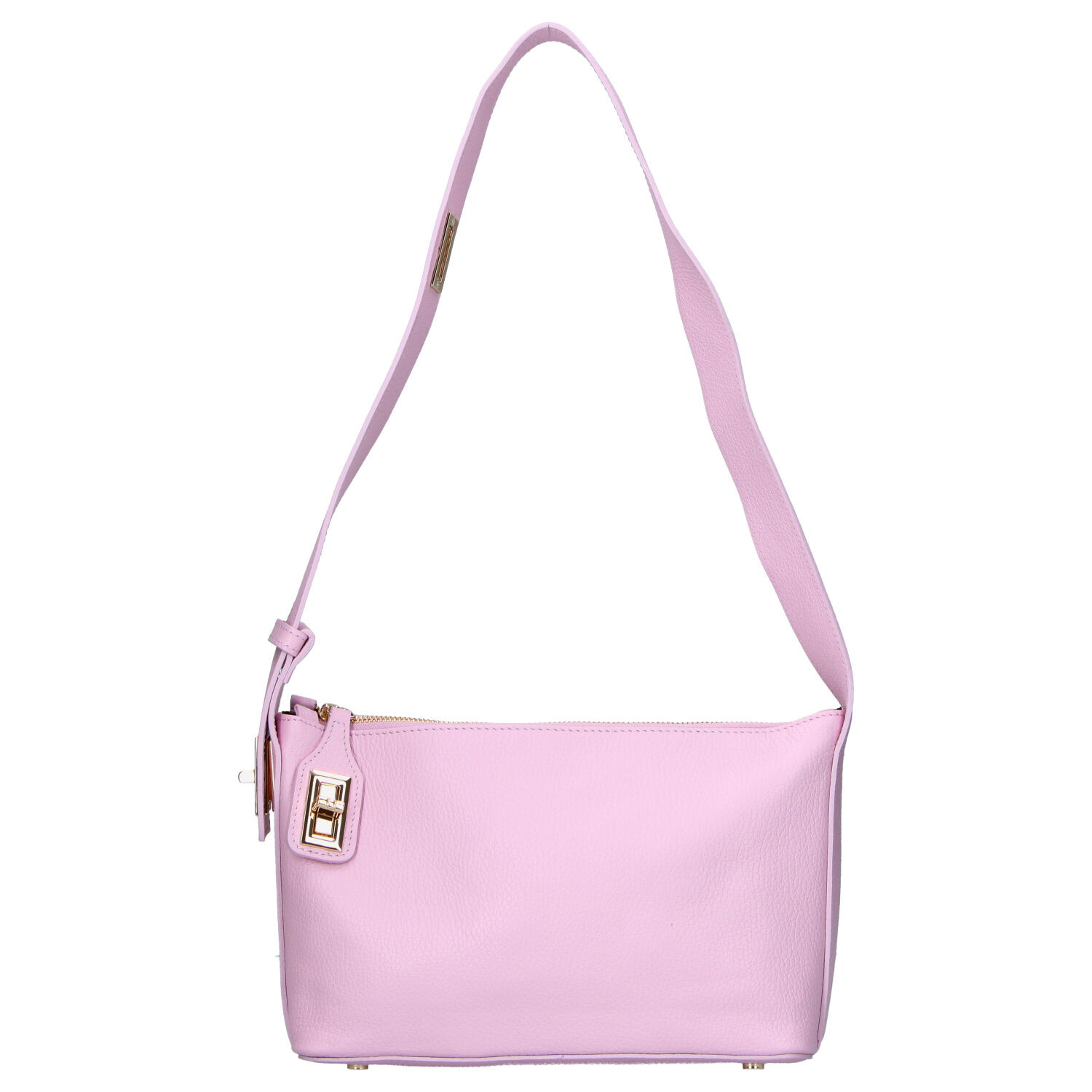 Dámská kožená kabelka přes rameno růžová - Delami Vera Pelle Lygie