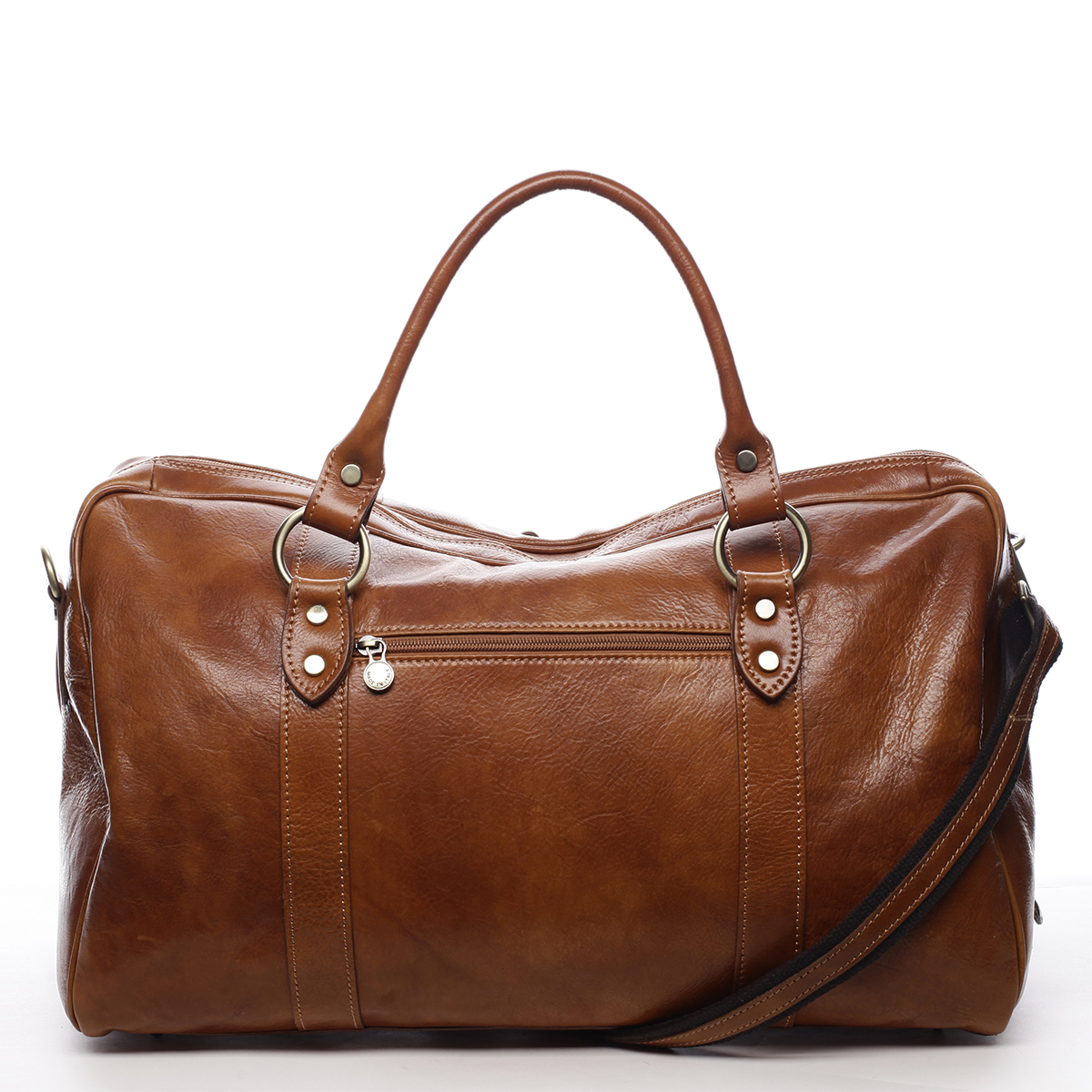 Cestovní kožená taška koňaková - Delami Vera Pelle Equado