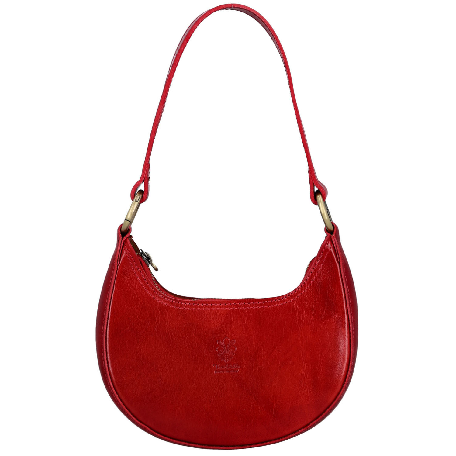 Dámská kožená kabelka na rameno červená - Delami Vera Pelle Fidelie