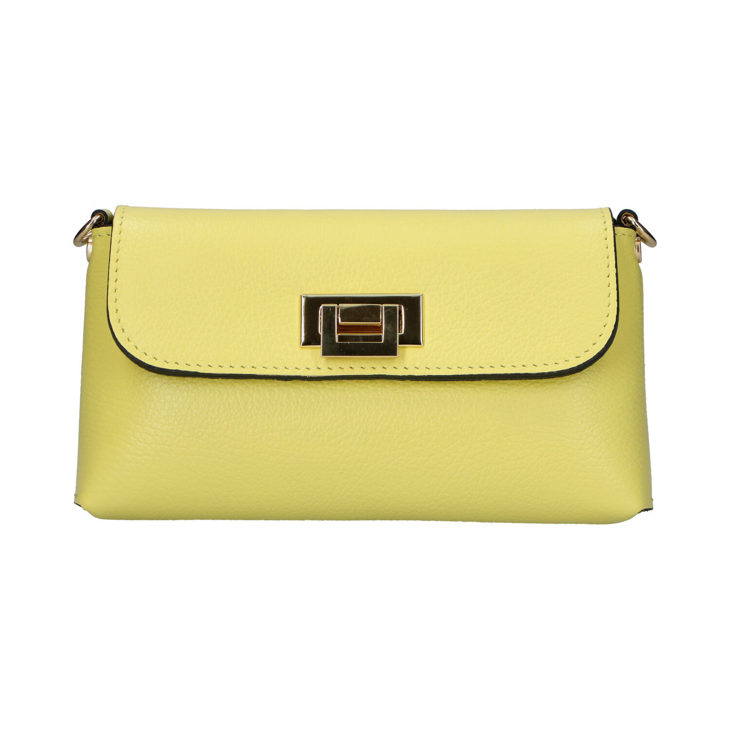 Dámská kožená crossbody kabelka žlutá - Delami Vera Pelle Eryka