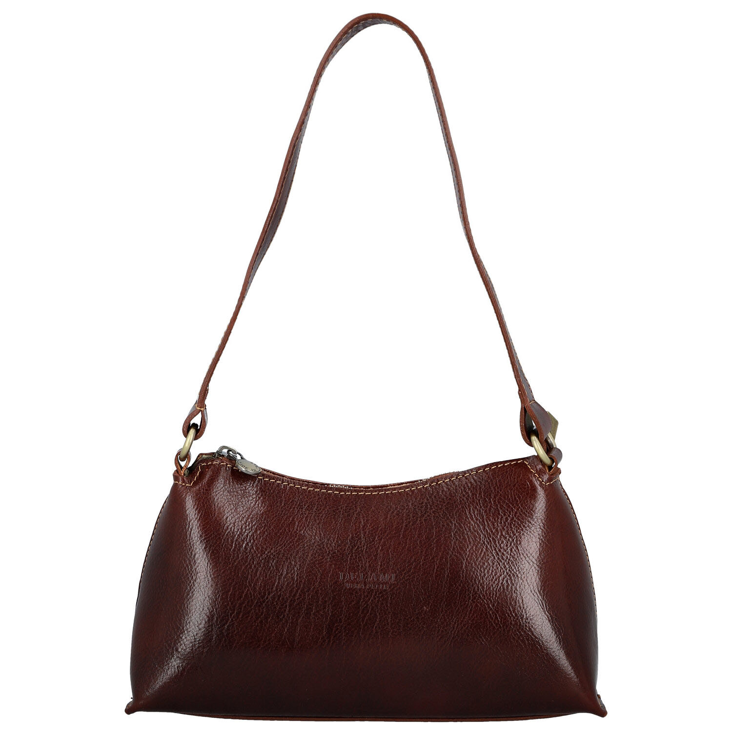 Dámská kožená kabelka na rameno hnědá - Delami Vera Pelle Araxi