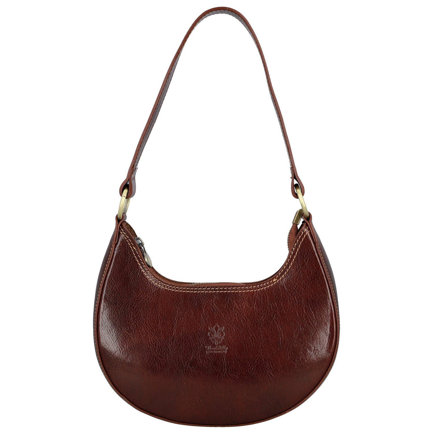 Dámská kožená kabelka na rameno hnědá - Delami Vera Pelle Anissa