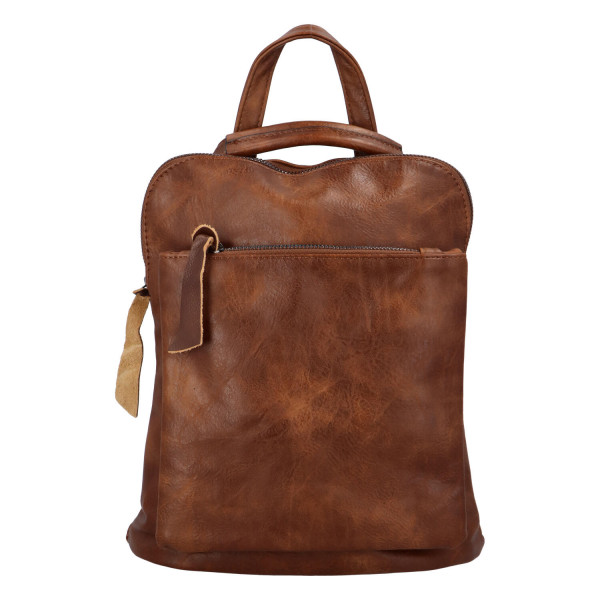 Dámský městský batoh kabelka tmavě hnědý - Paolo Bags Buginolli