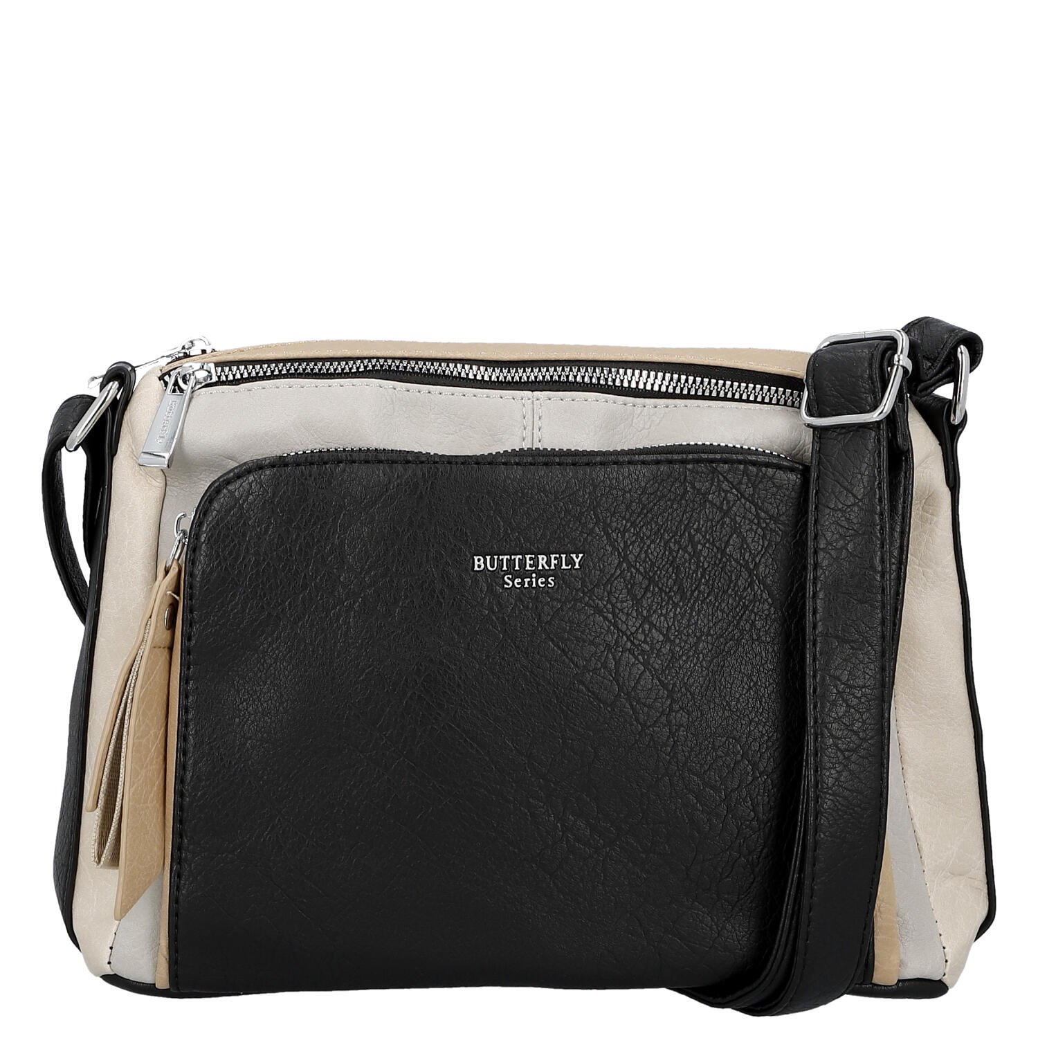 Dámská crossbody kabelka černá/béžová - Firenze Joelle