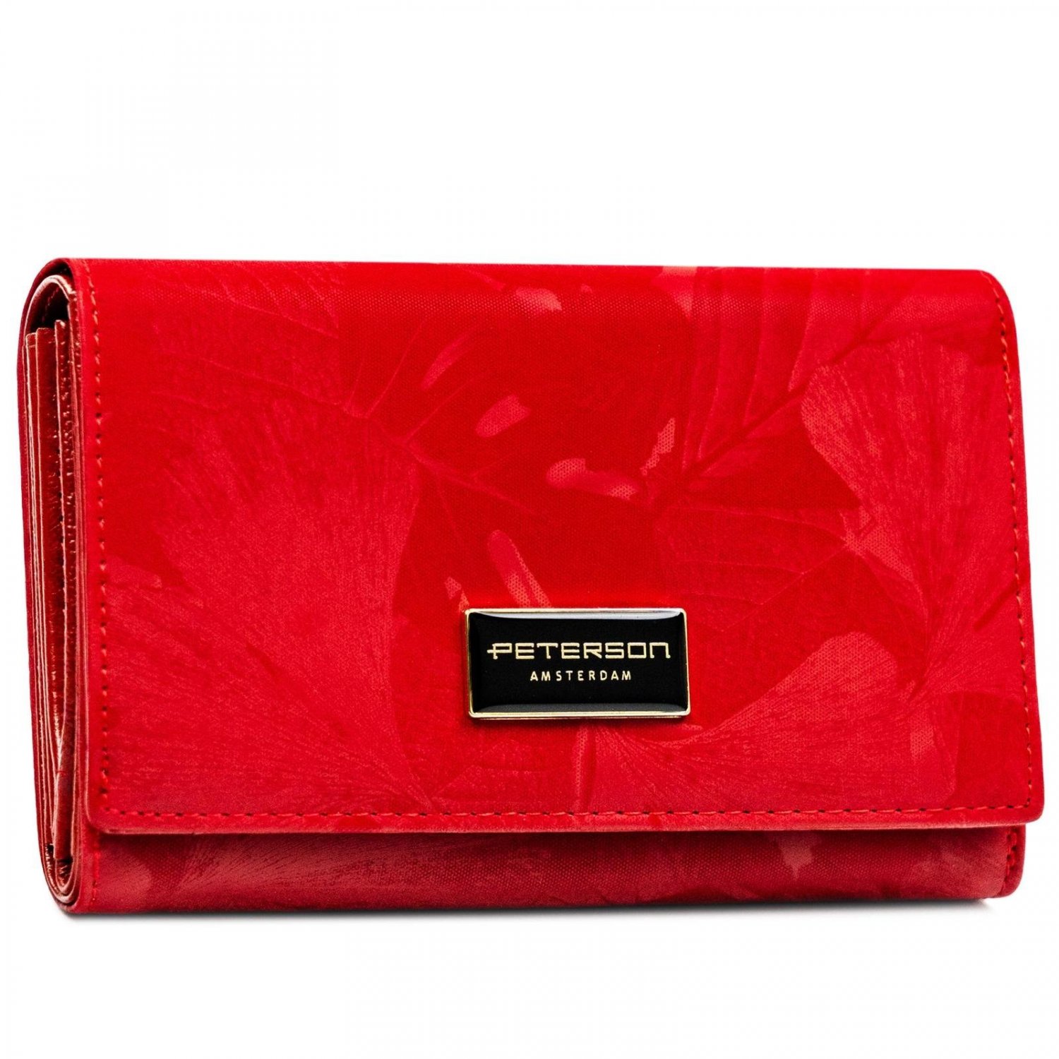 Dámská koženkovo/kožená peněženka červená - Peterson Emina