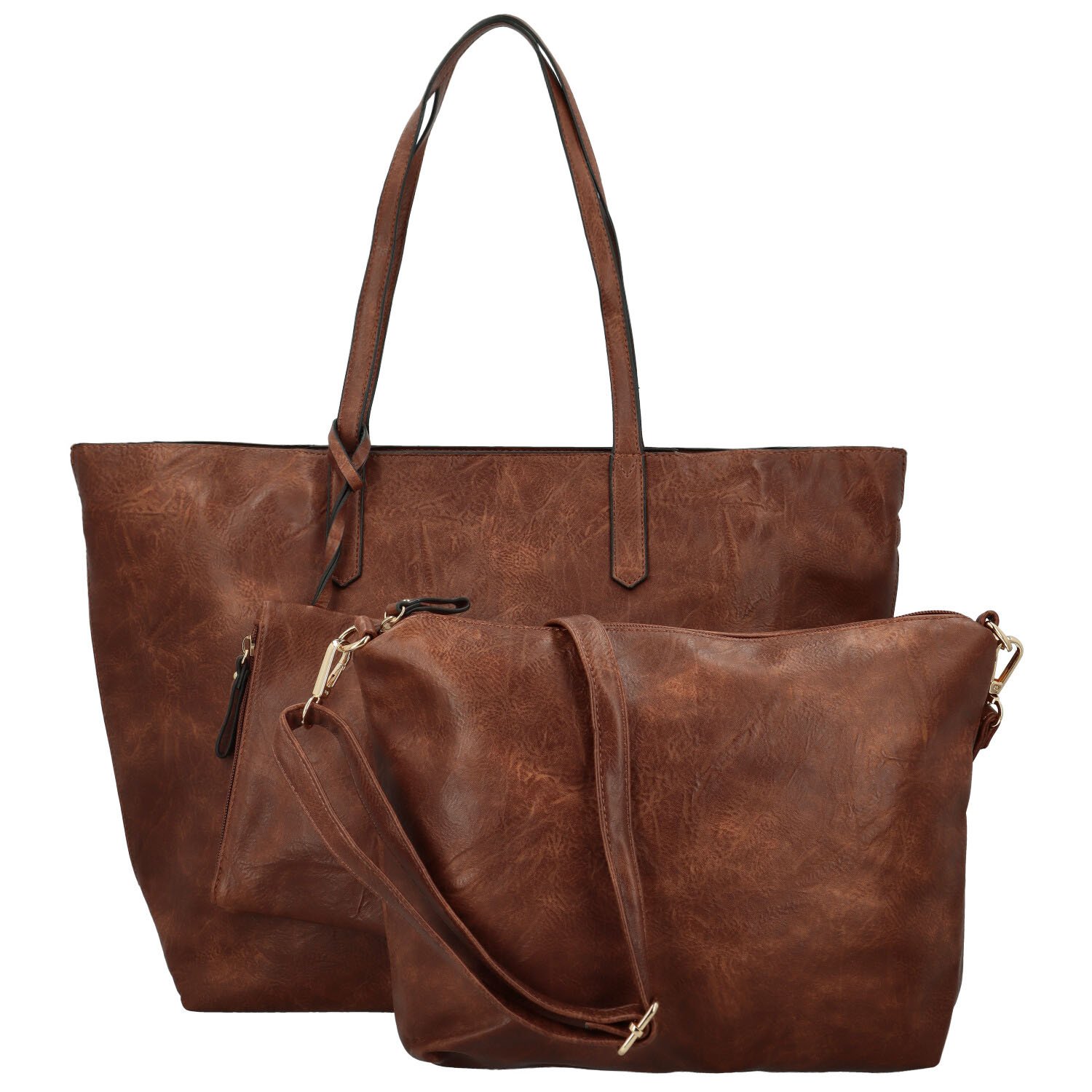 Dámský set kabelek tmavě hnědý - Paolo bags Yema