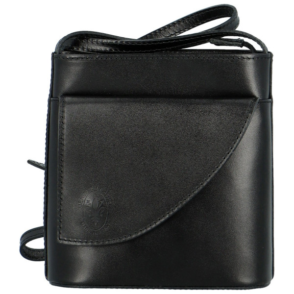 Dámská kožená crossbody kabelka černá - Delami Iraida