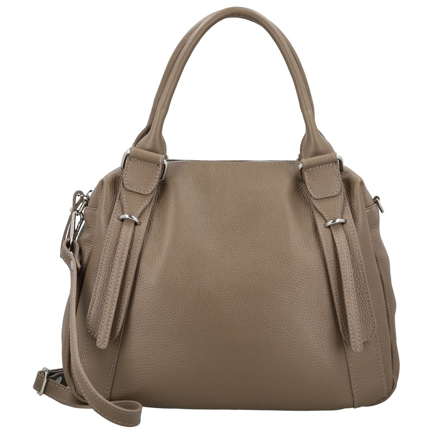 Dámská kožená kabelka na rameno taupe - Delami Vera Pelle Tirza