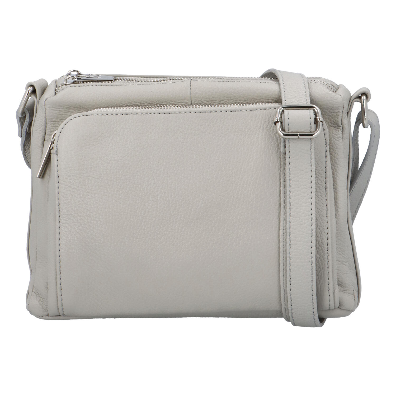 Dámská kožená crossbody kabelka světle šedá - ItalY Bandit