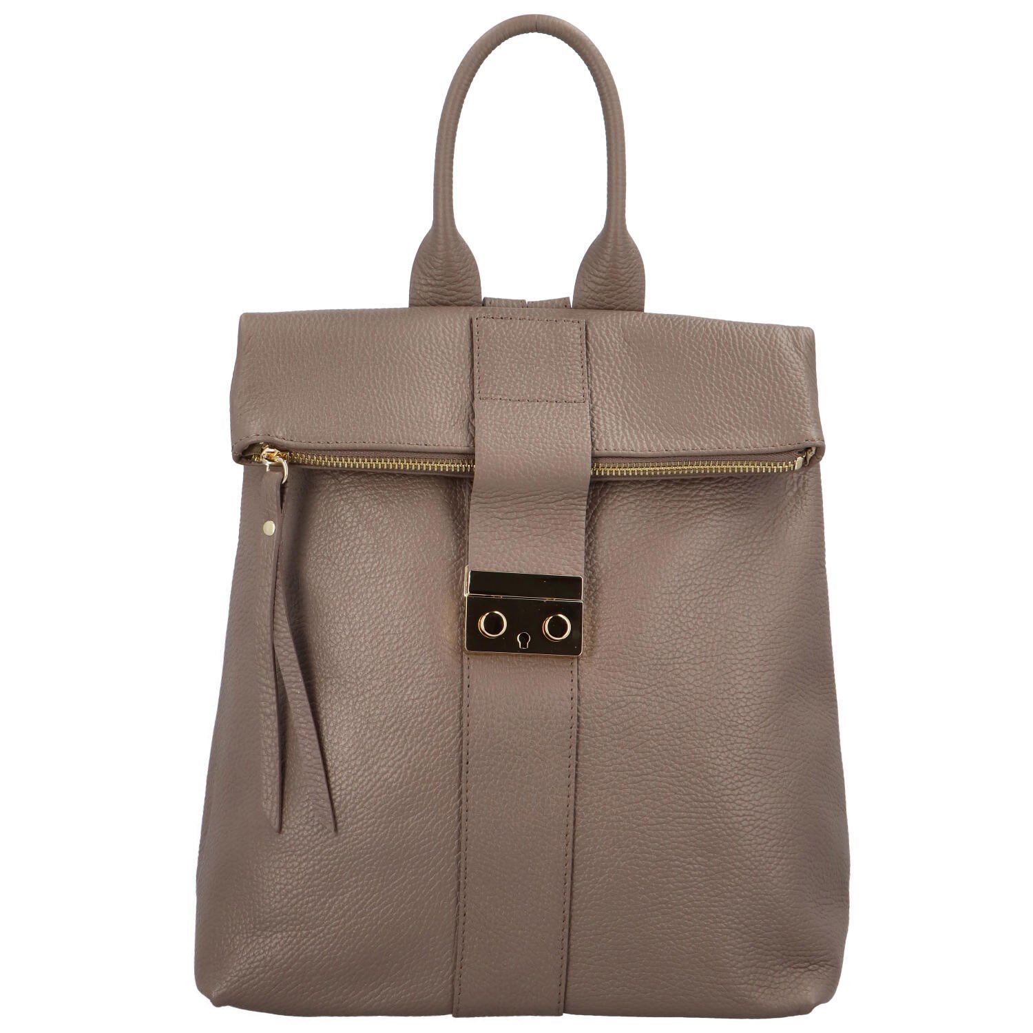 Dámský kožený batoh taupe - ItalY Ahmedus